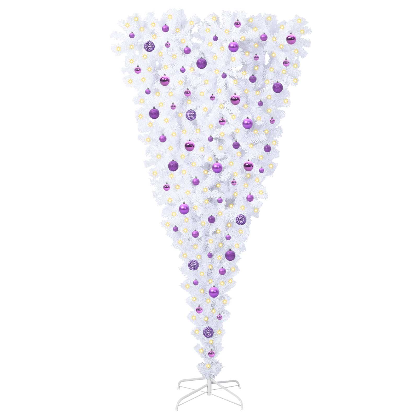 Sapin de Noël artificiel avec 300 LED Blanc 210 cm PVC et Acier – Image 3