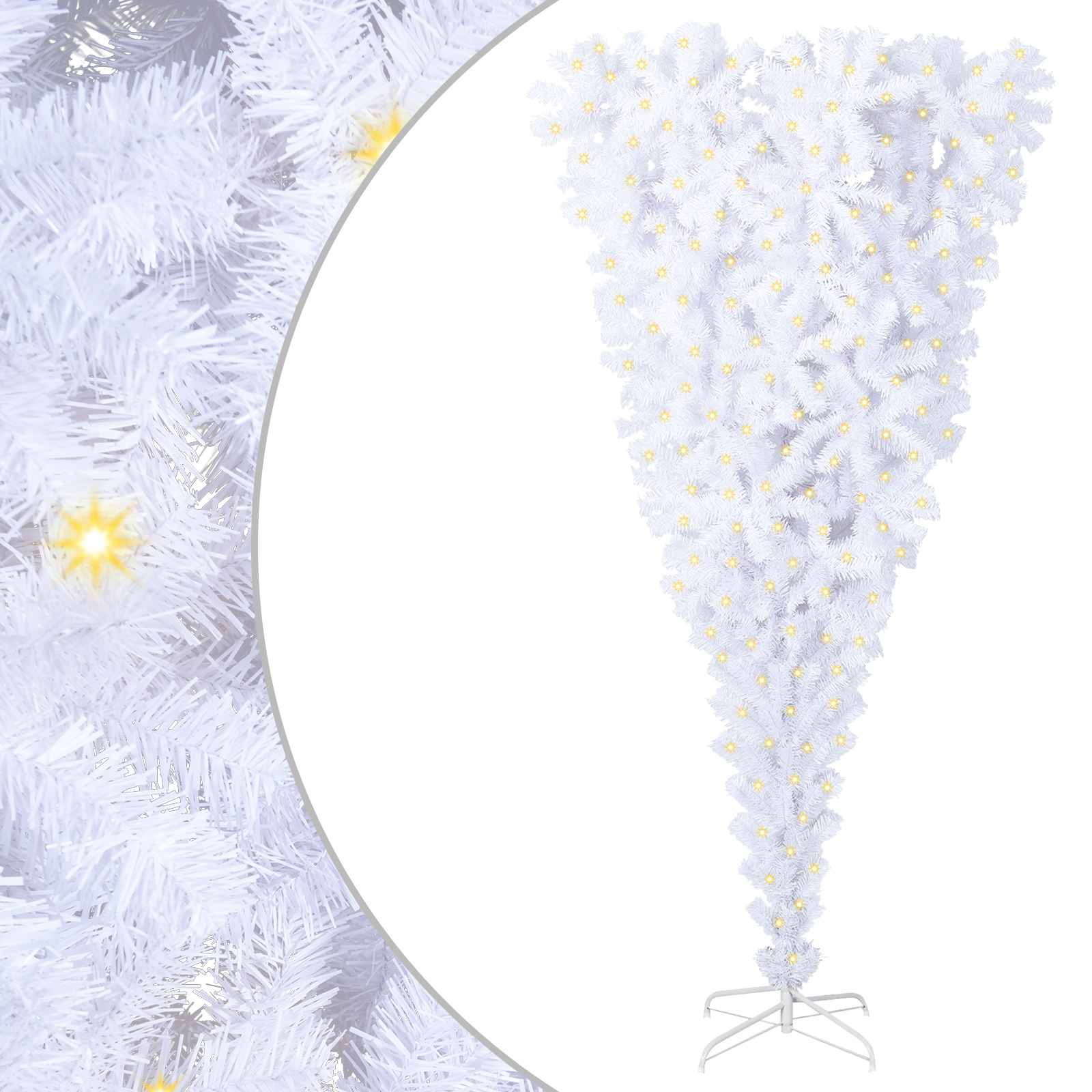 Sapin de Noël artificiel avec 300 LED Blanc 240 cm PVC et Acier – Image 2