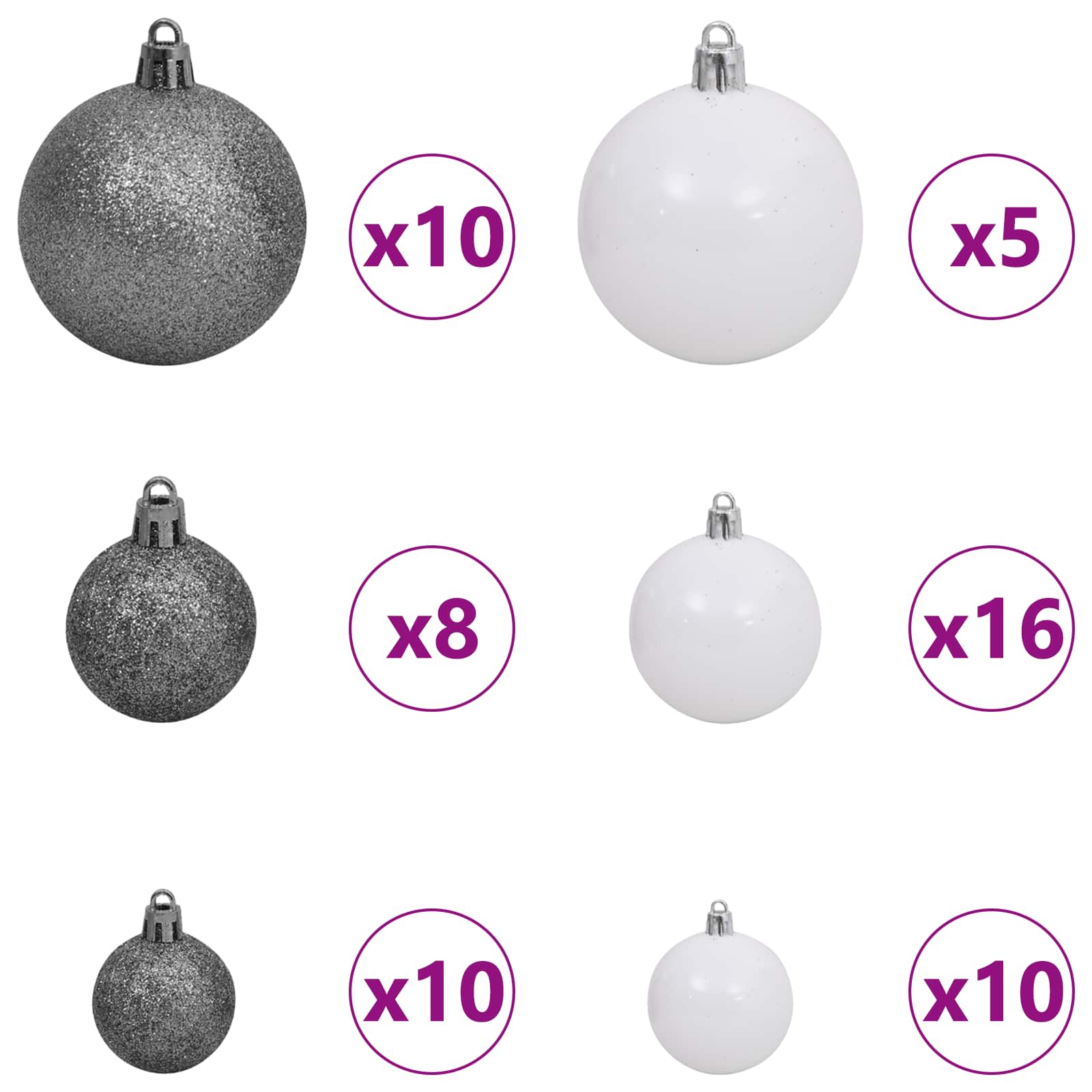 Sapin de Noël artificiel avec 300 LED Blanc 240 cm PVC et Acier – Image 7