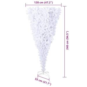 Umělý vánoční stromeček s stojanem Bílá 240 cm PVC a Ocel - obrázek 15