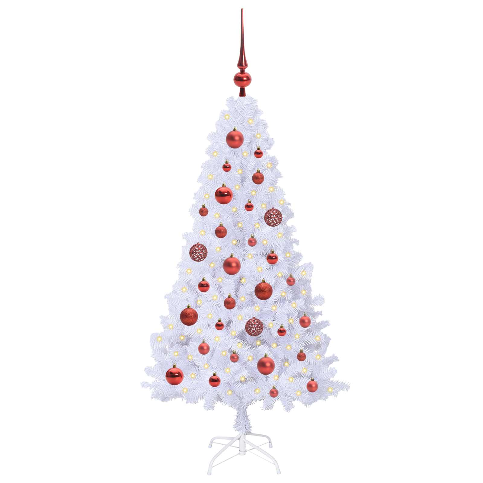 Sapin de Noël artificiel avec 150 LED Blanc 120 cm PVC et Acier – Image 3