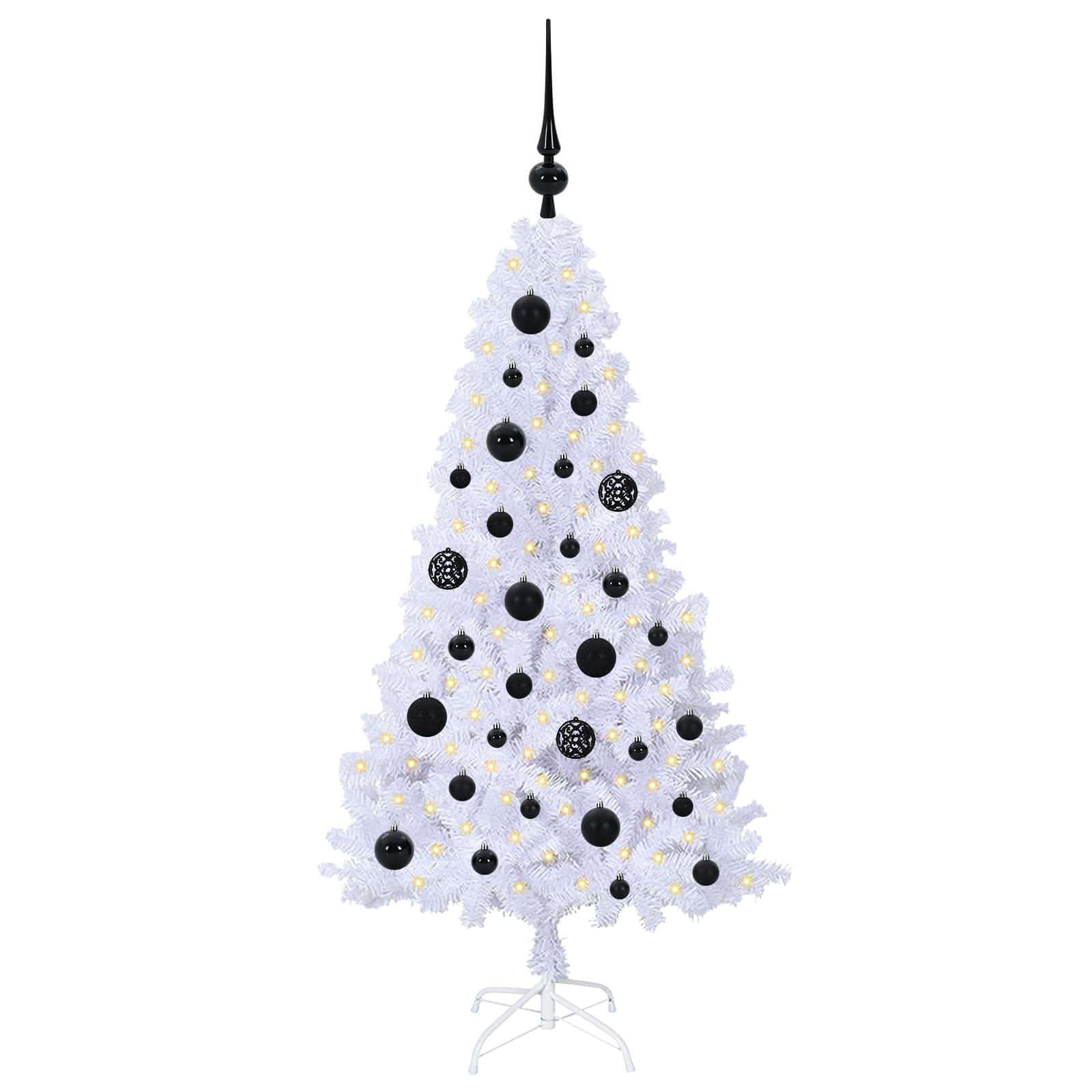 Sapin de Noël artificiel avec 150 LED Blanc 120 cm PVC et Acier – Image 3