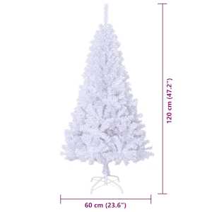 Umělý vánoční stromeček s stojanem Bílá 120 cm PVC a ocel - obrázek 14