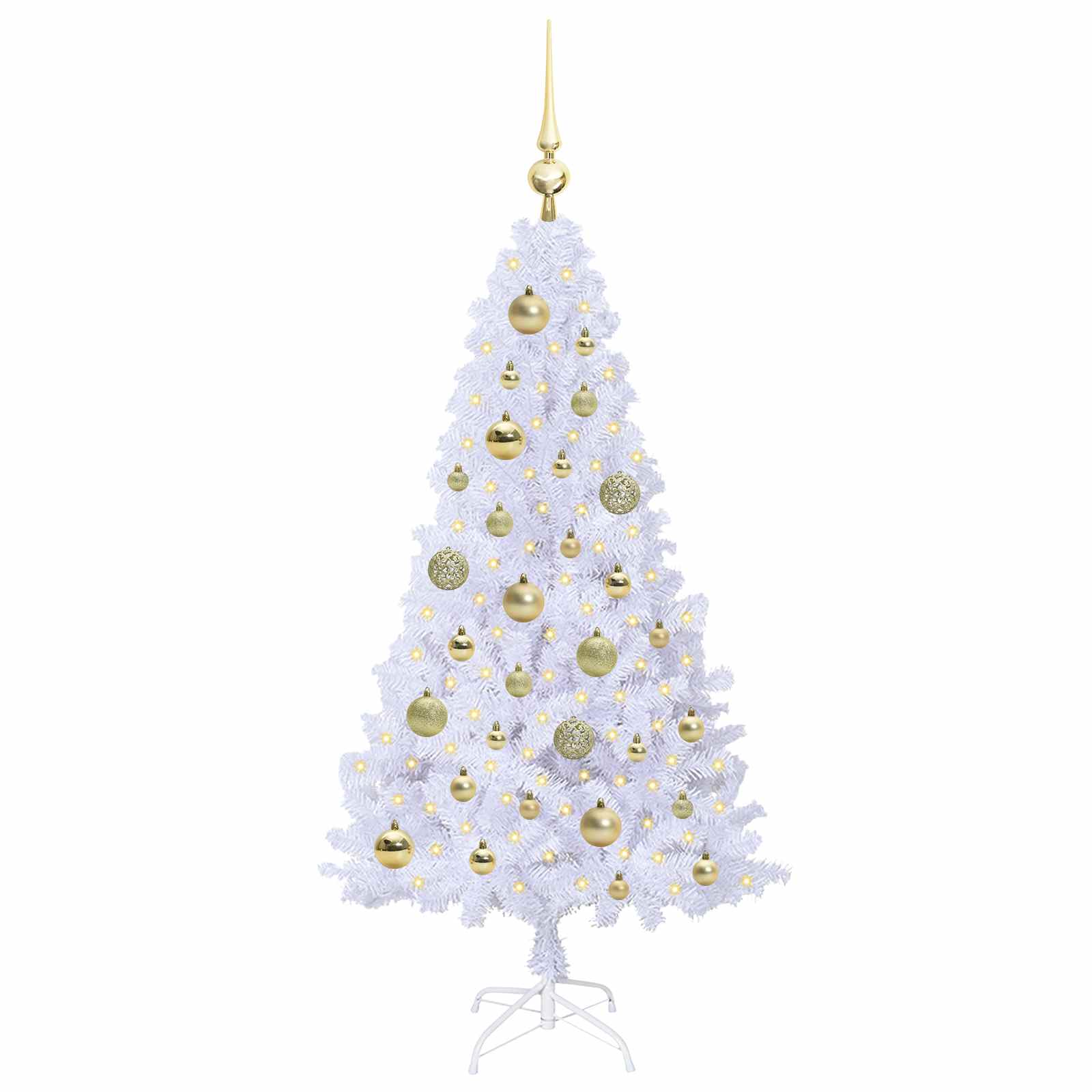 Sapin de Noël artificiel avec 150 LED Blanc 120 cm PVC et Acier – Image 3