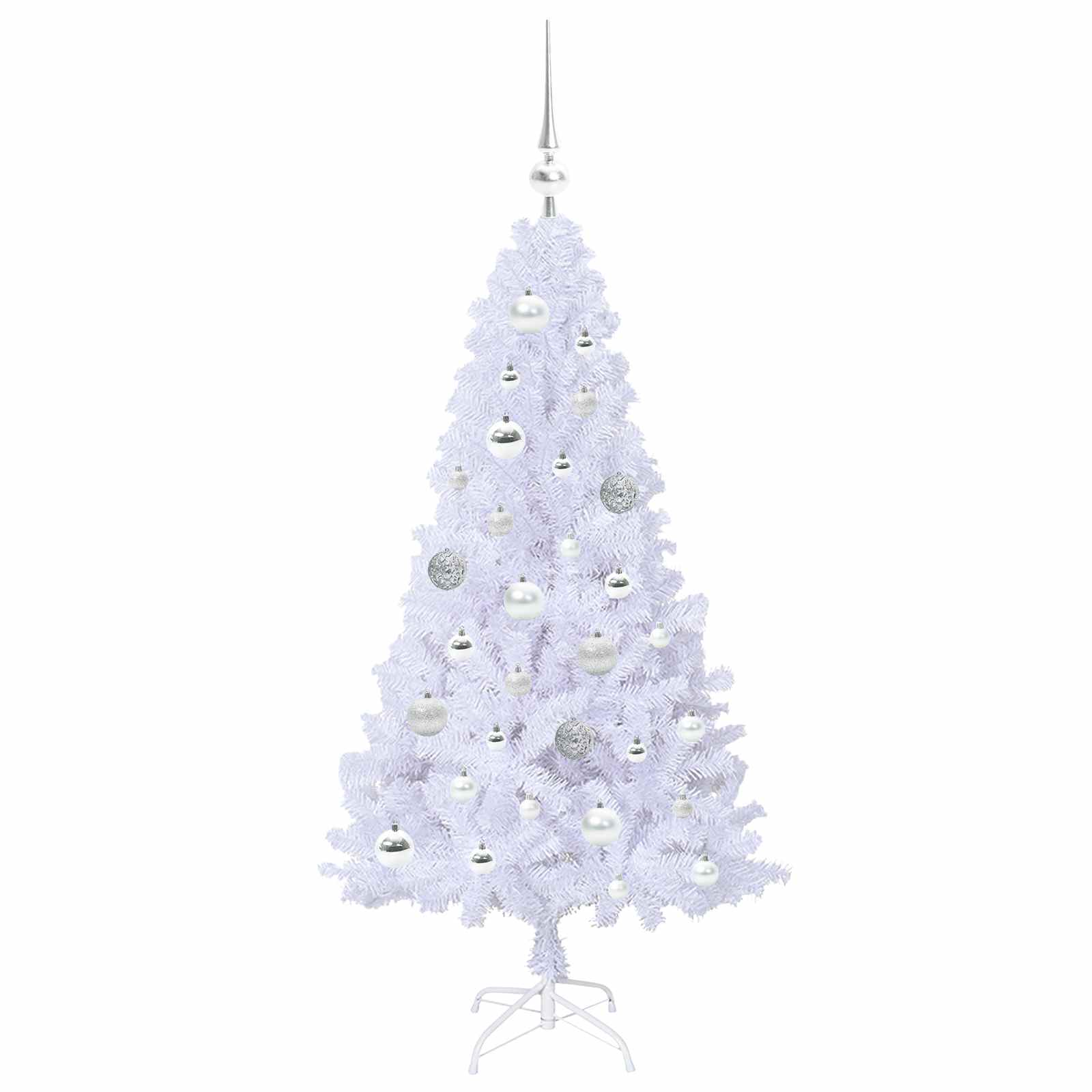 Sapin de Noël artificiel avec 150 LED Blanc 120 cm PVC et Acier – Image 4