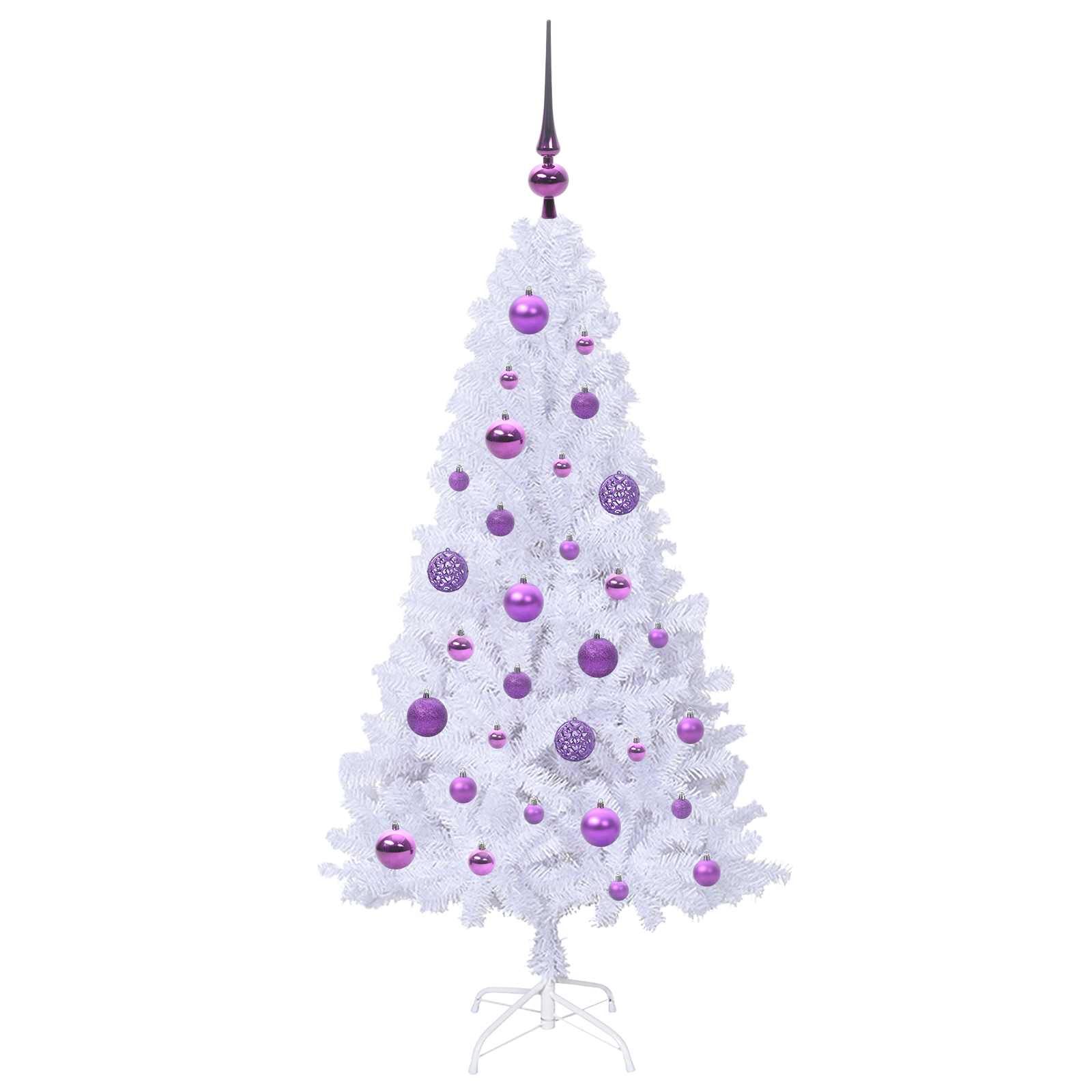 Sapin de Noël artificiel avec 150 LED Blanc 120 cm PVC et Acier – Image 4