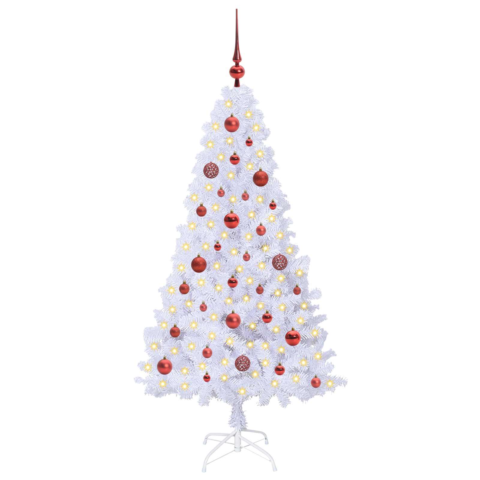 Sapin de Noël artificiel avec 150 LED Blanc 150 cm PVC et Acier – Image 3