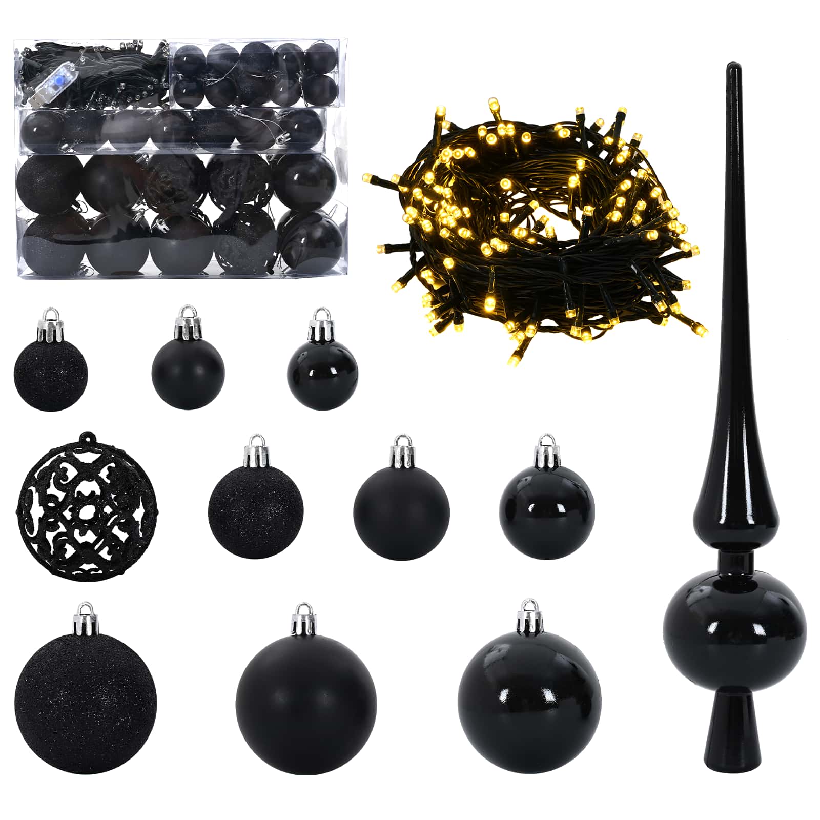 Sapin de Noël artificiel avec 150 LED Blanc 150 cm PVC et Acier – Image 6