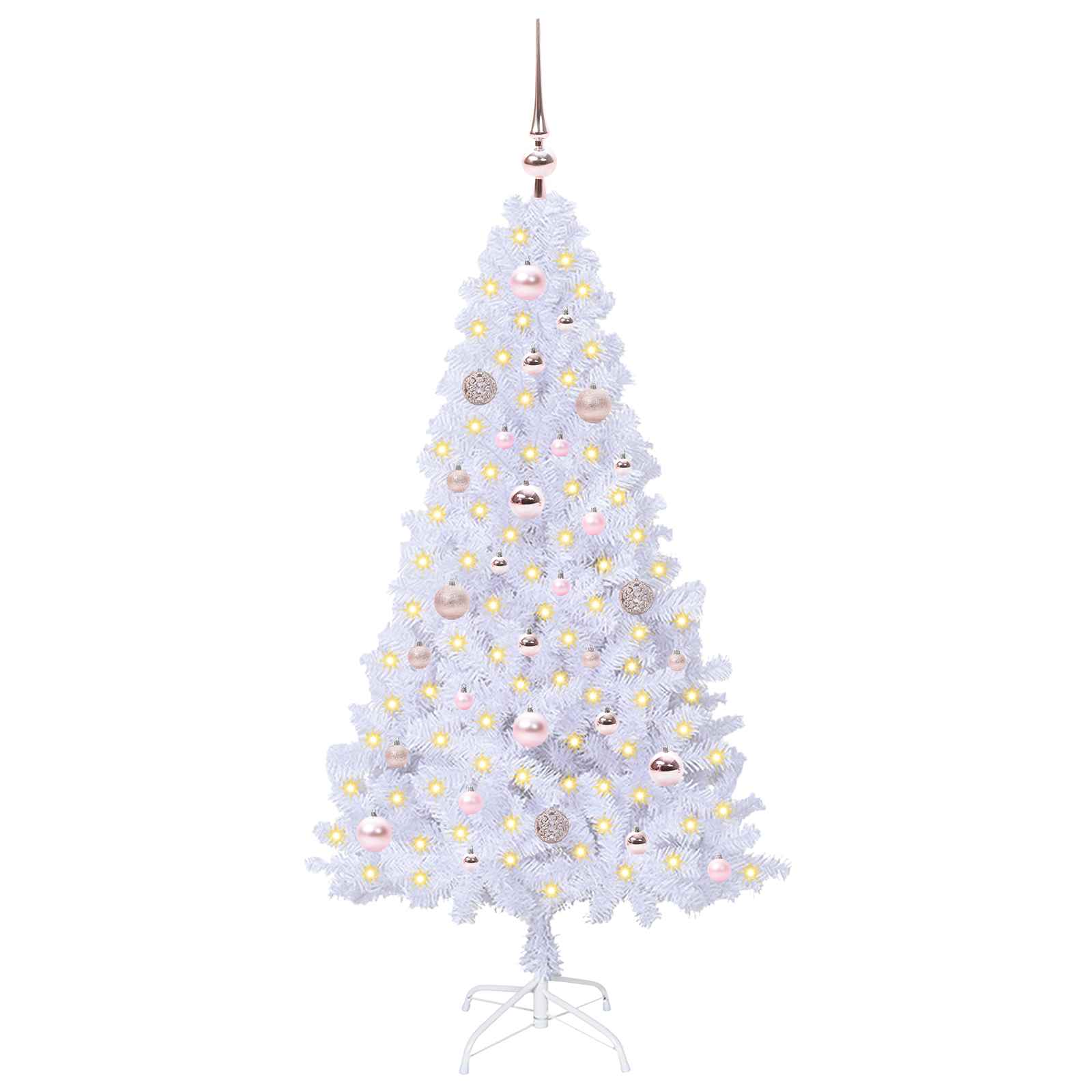 Sapin de Noël artificiel avec 150 LED Blanc 150 cm PVC et Acier – Image 3