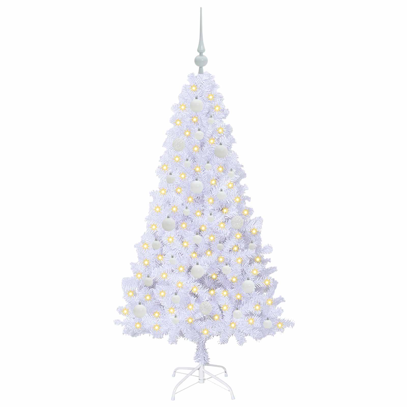 Sapin de Noël artificiel avec 150 LED Blanc 150 cm PVC et Acier – Image 3