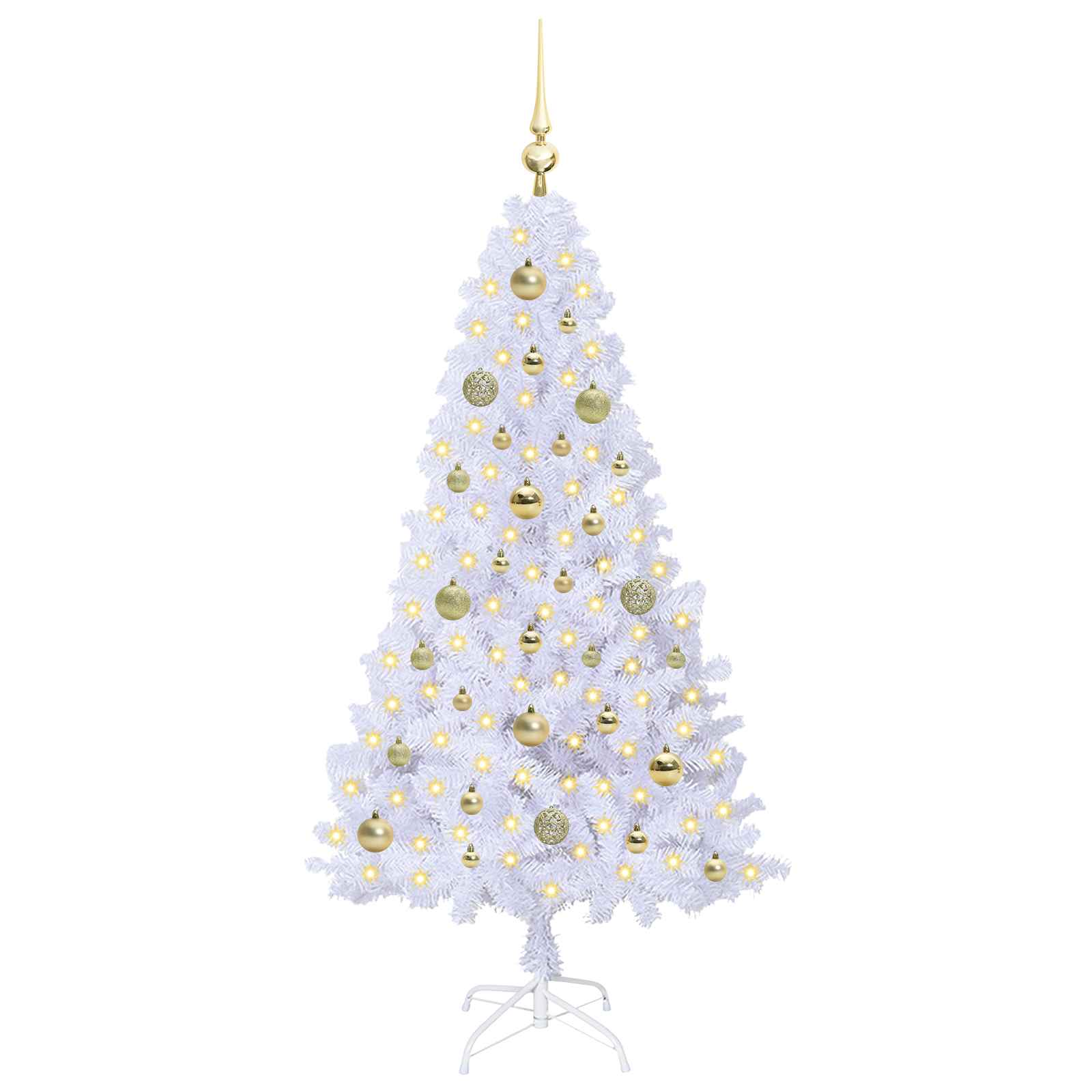 Sapin de Noël artificiel avec 150 LED Blanc 150 cm PVC et Acier – Image 3
