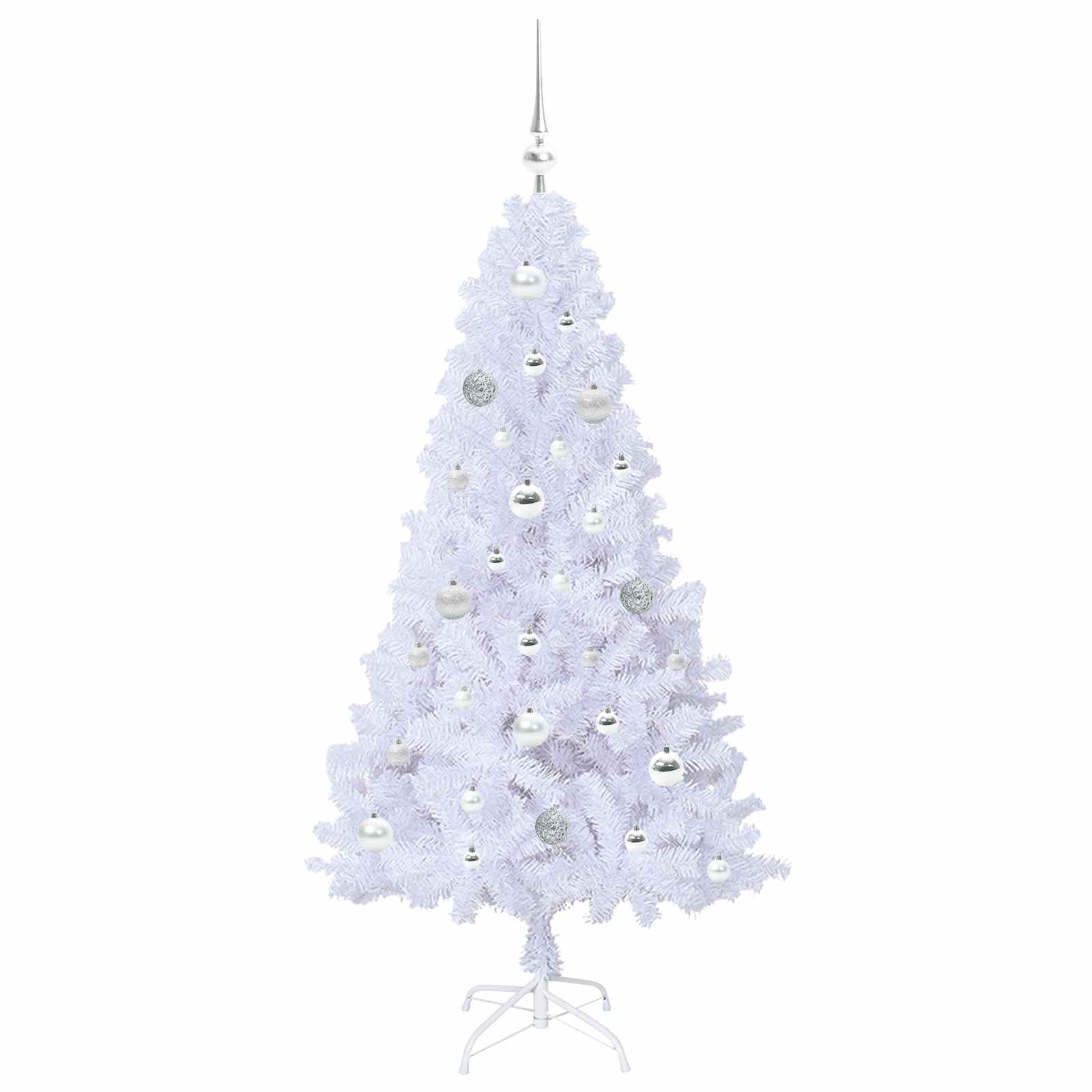 Sapin de Noël artificiel avec 150 LED Blanc 150 cm PVC et Acier – Image 4