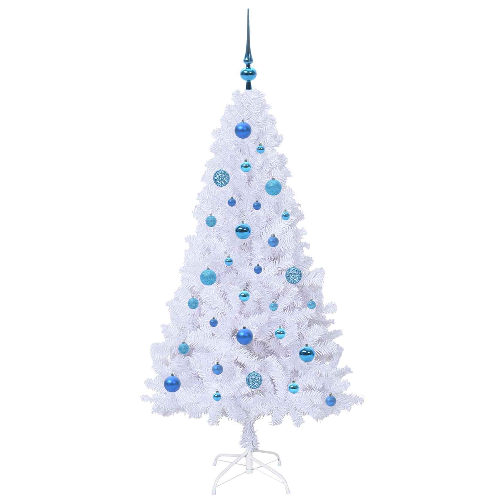 Sapin de Noël artificiel avec 150 LED Blanc 150 cm PVC et Acier – Image 4