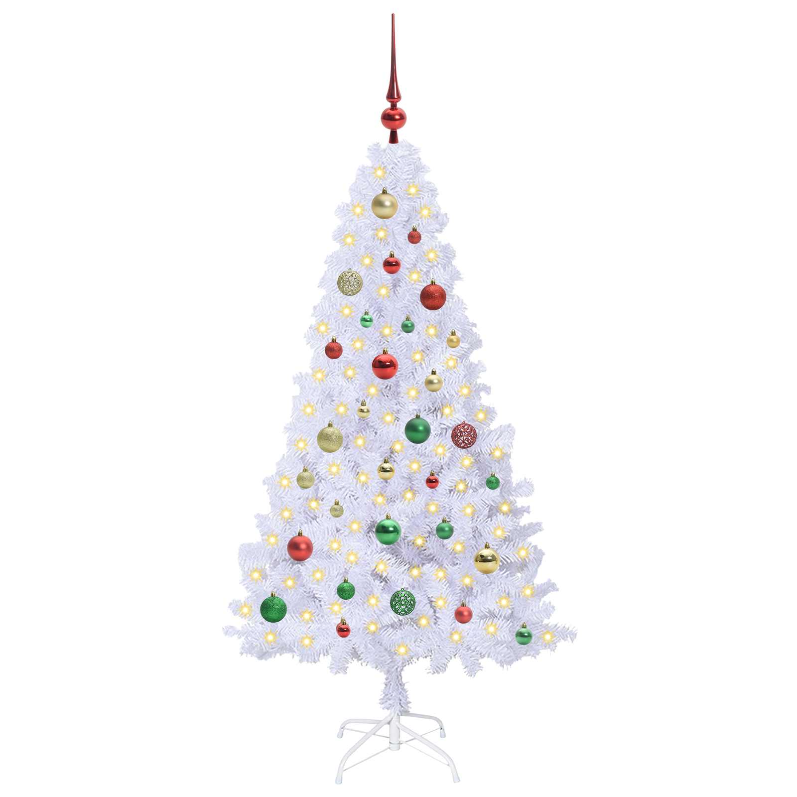 Sapin de Noël artificiel avec 150 LED Blanc 150 cm PVC et Acier – Image 3