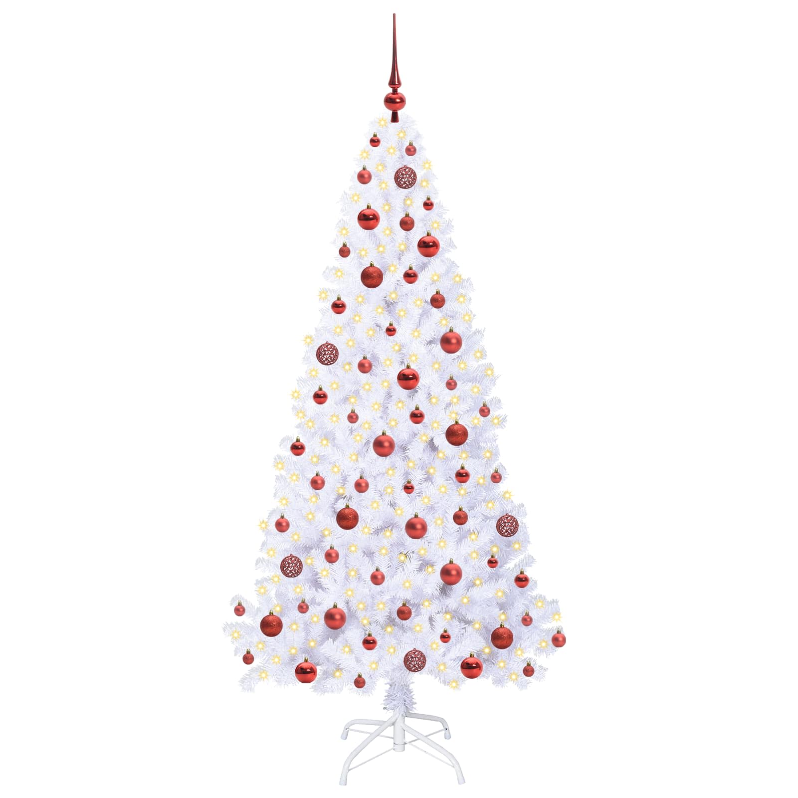 Sapin de Noël artificiel avec 300 LED Blanc 180 cm PVC et Acier – Image 3