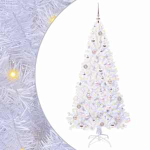 vidaXL Tehisj&otilde;ulupuu koos 300 LED-iga Valge 180 cm PVC ja teras