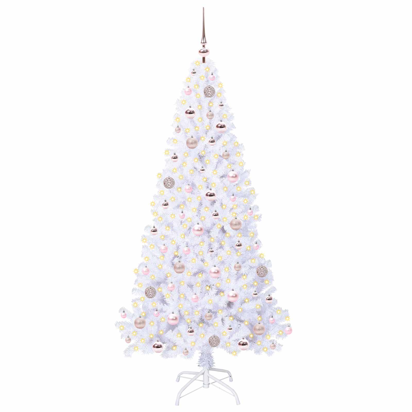 Sapin de Noël artificiel avec 300 LED Blanc 180 cm PVC et Acier – Image 3