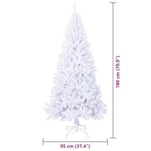 Umělý vánoční stromeček s stojanem Bílá 180 cm PVC a ocel - obrázek 14