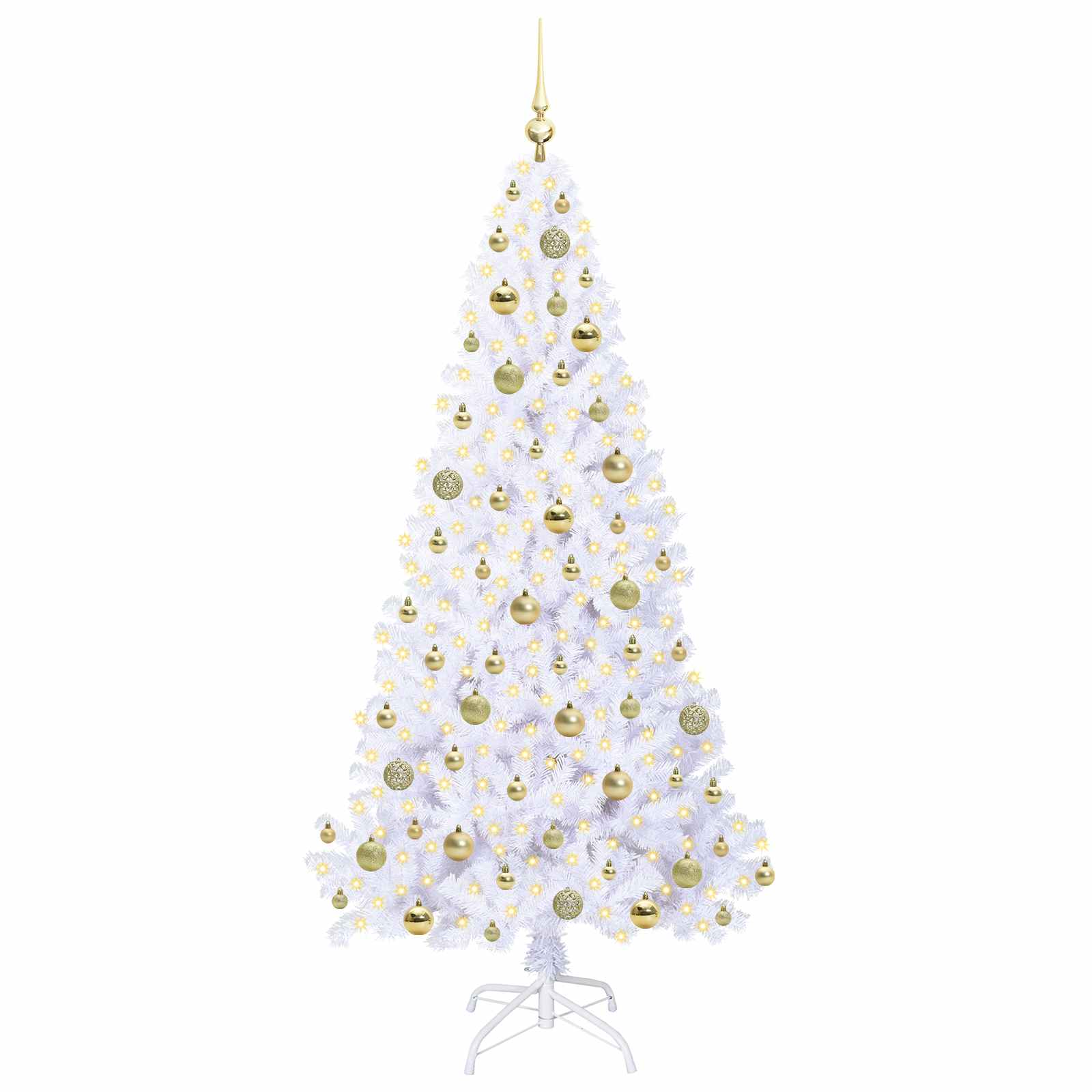 Sapin de Noël artificiel avec 300 LED Blanc 180 cm PVC et Acier – Image 3