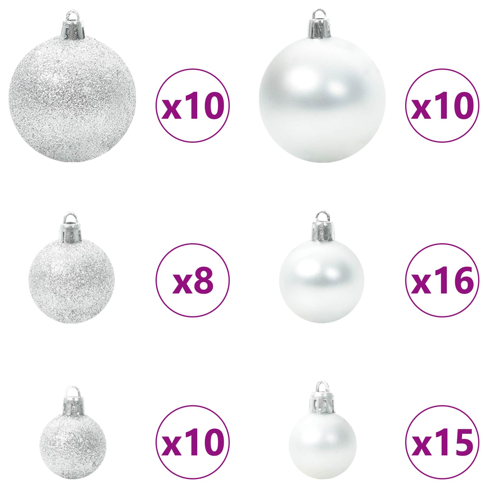 Sapin de Noël artificiel avec 300 LED Blanc 180 cm PVC et Acier – Image 7