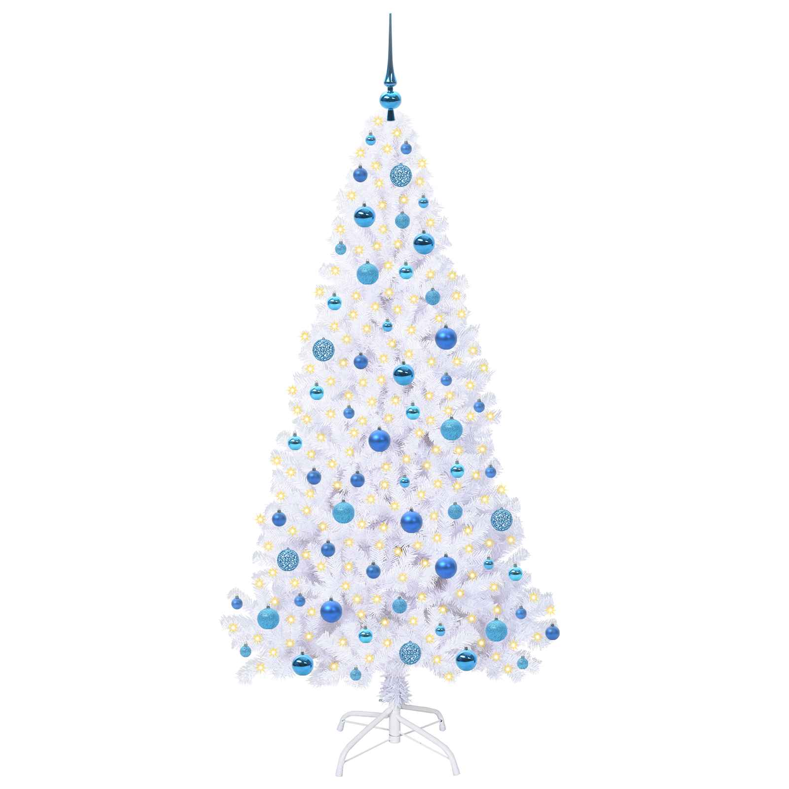 Sapin de Noël artificiel avec 300 LED Blanc 180 cm PVC et Acier – Image 3