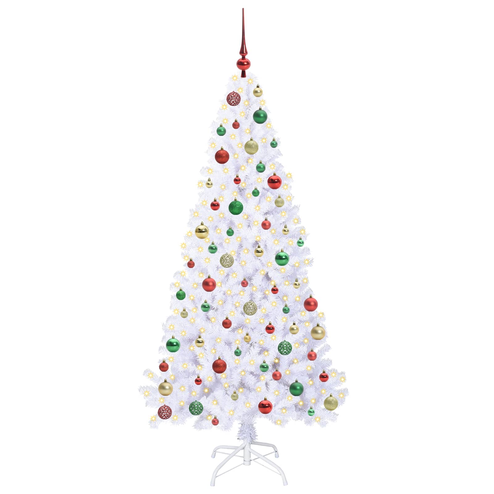 Sapin de Noël artificiel avec 300 LED Blanc 180 cm PVC et Acier – Image 3