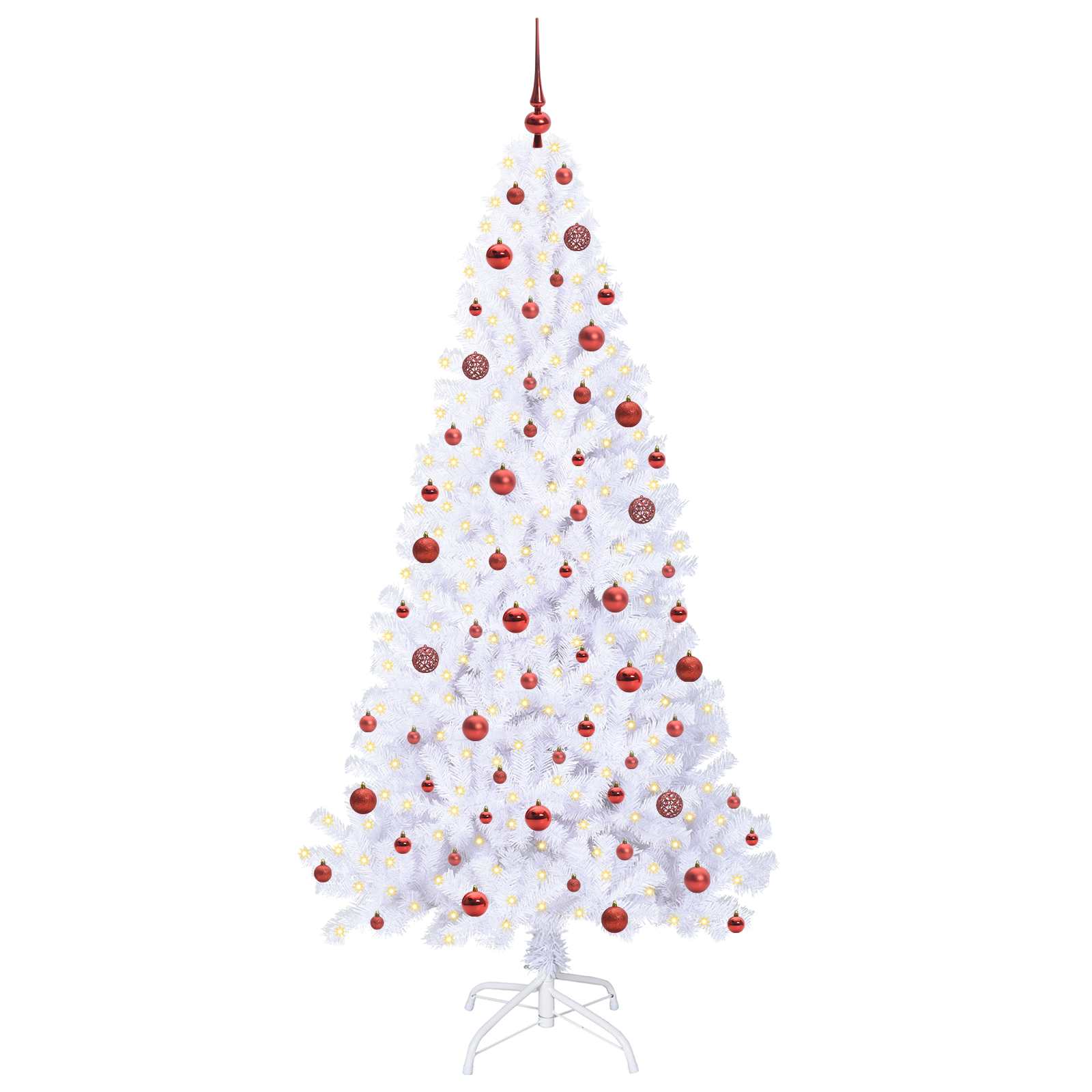 Sapin de Noël artificiel avec 300 LED Blanc 210 cm PVC et Acier – Image 3