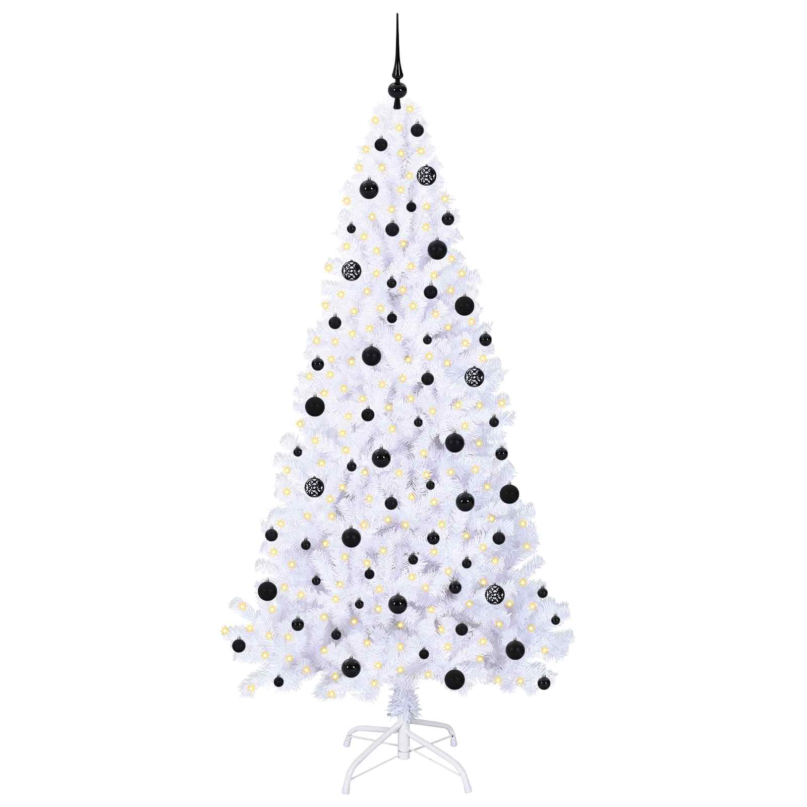 Sapin de Noël artificiel avec 300 LED Blanc 210 cm PVC et Acier – Image 3