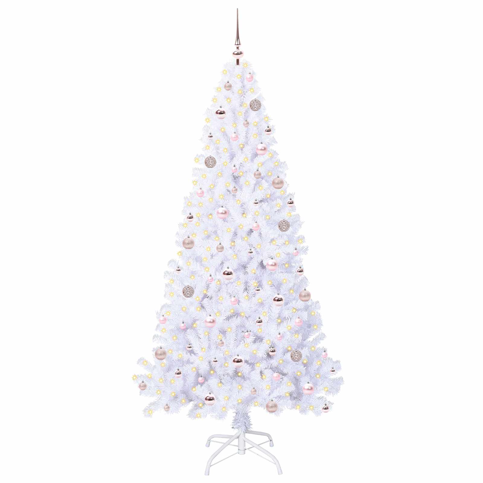 Sapin de Noël artificiel avec 300 LED Blanc 210 cm PVC et Acier – Image 3