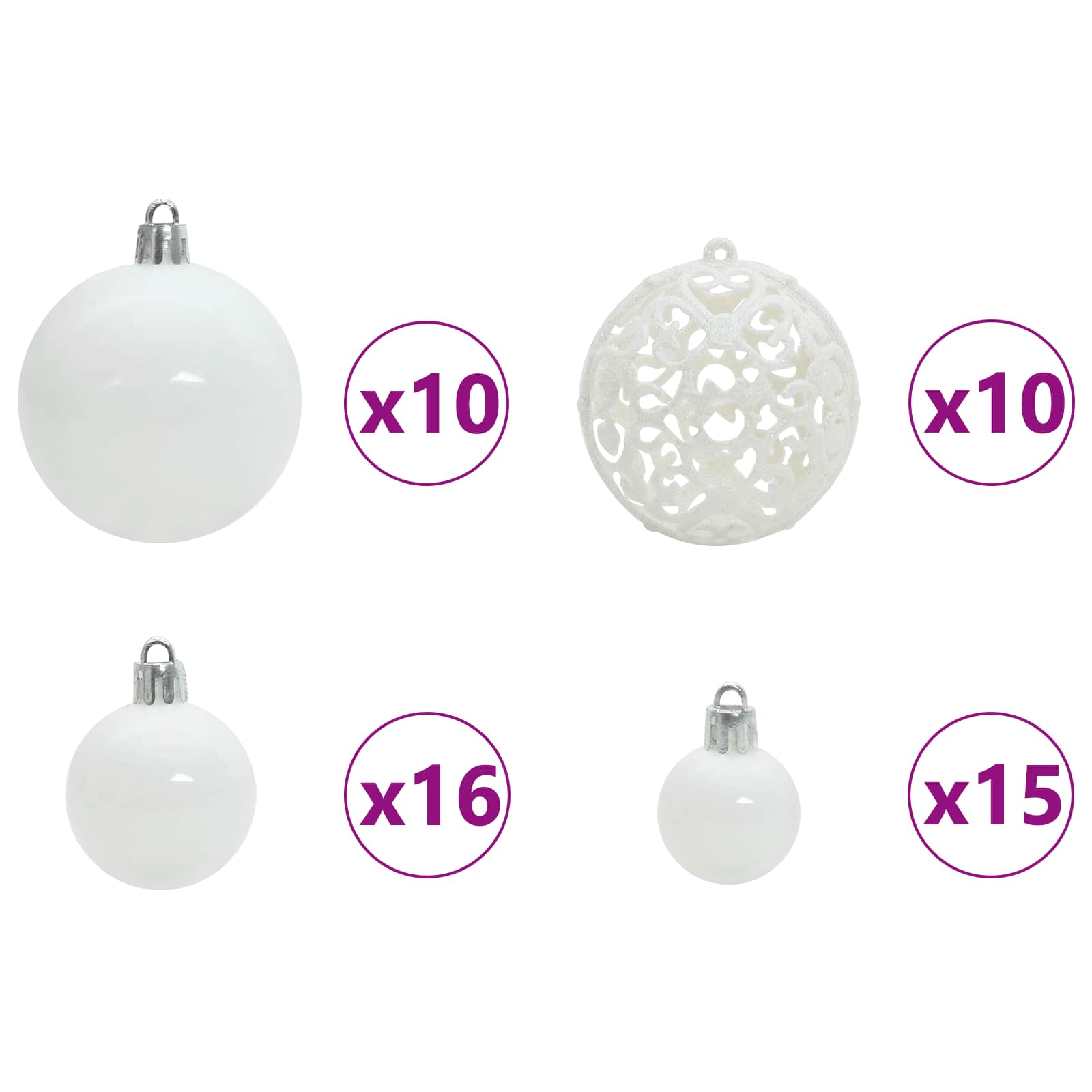 Sapin de Noël artificiel avec 300 LED Blanc 210 cm PVC et Acier – Image 8