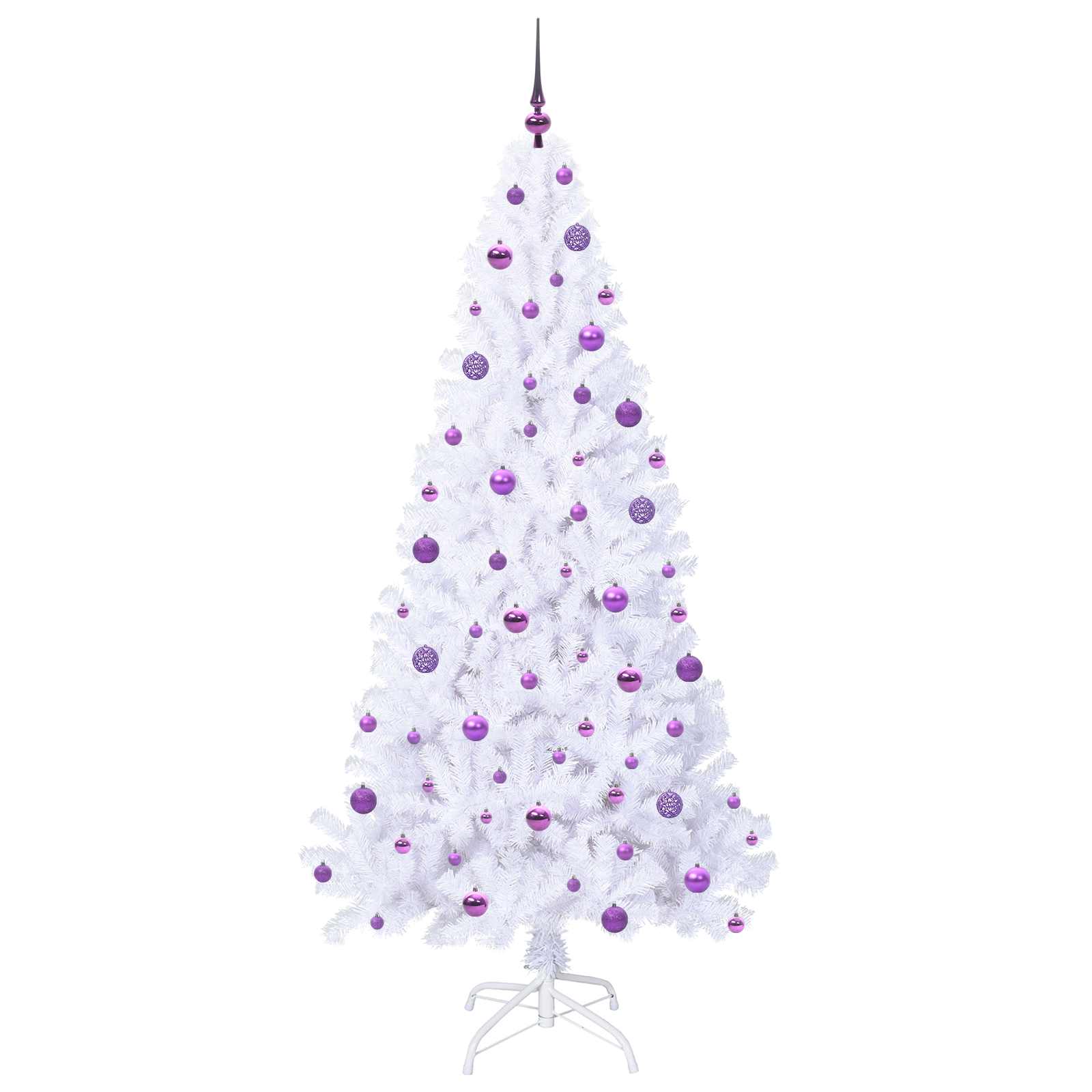 Sapin de Noël artificiel avec 300 LED Blanc 210 cm PVC et Acier – Image 4