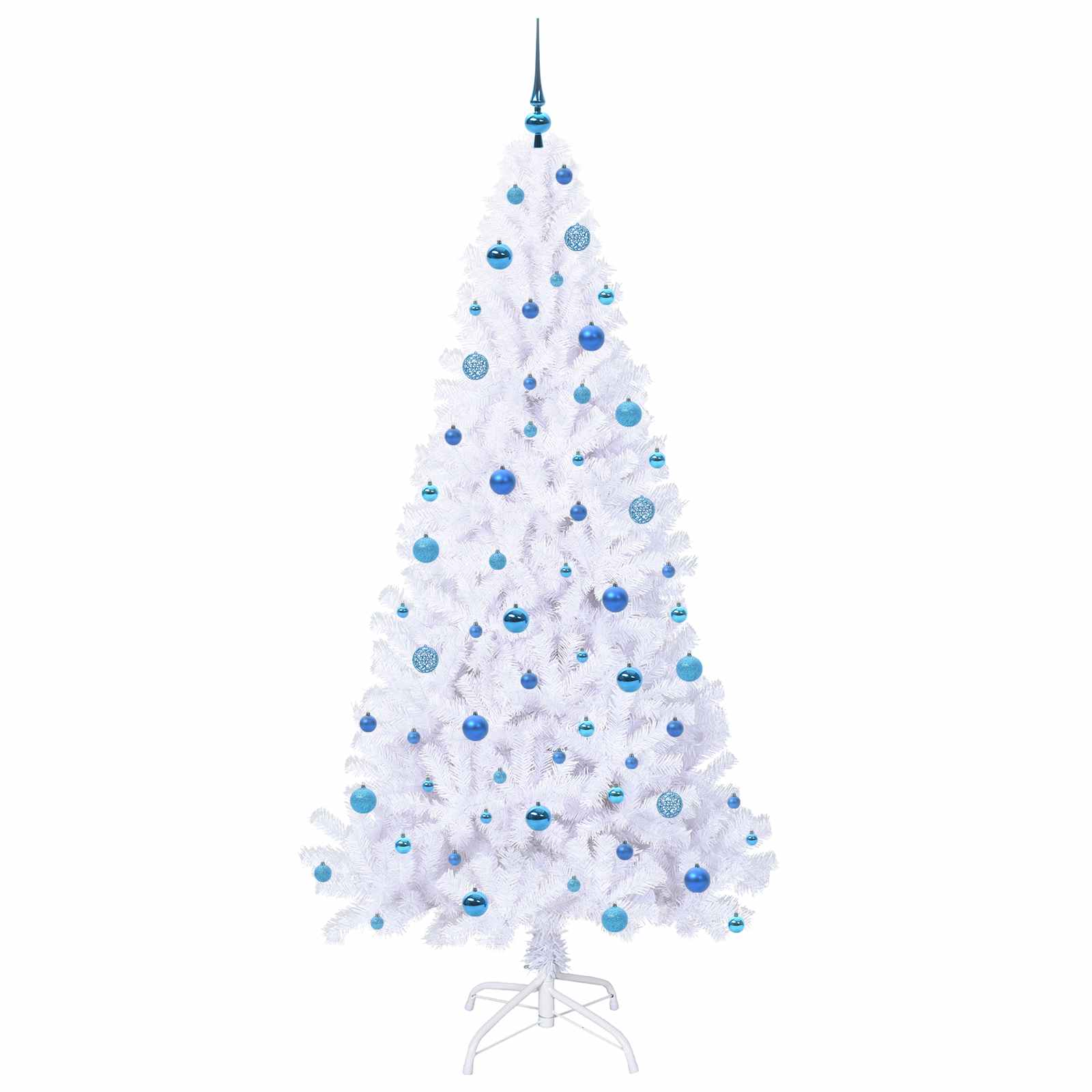 Sapin de Noël artificiel avec 300 LED Blanc 210 cm PVC et Acier – Image 4