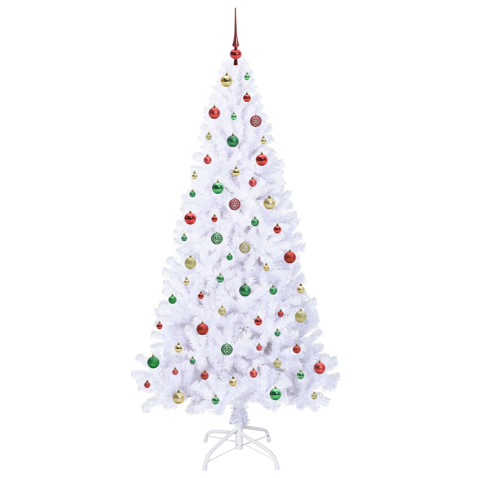 Sapin de Noël artificiel avec 300 LED Blanc 210 cm PVC et Acier – Image 5