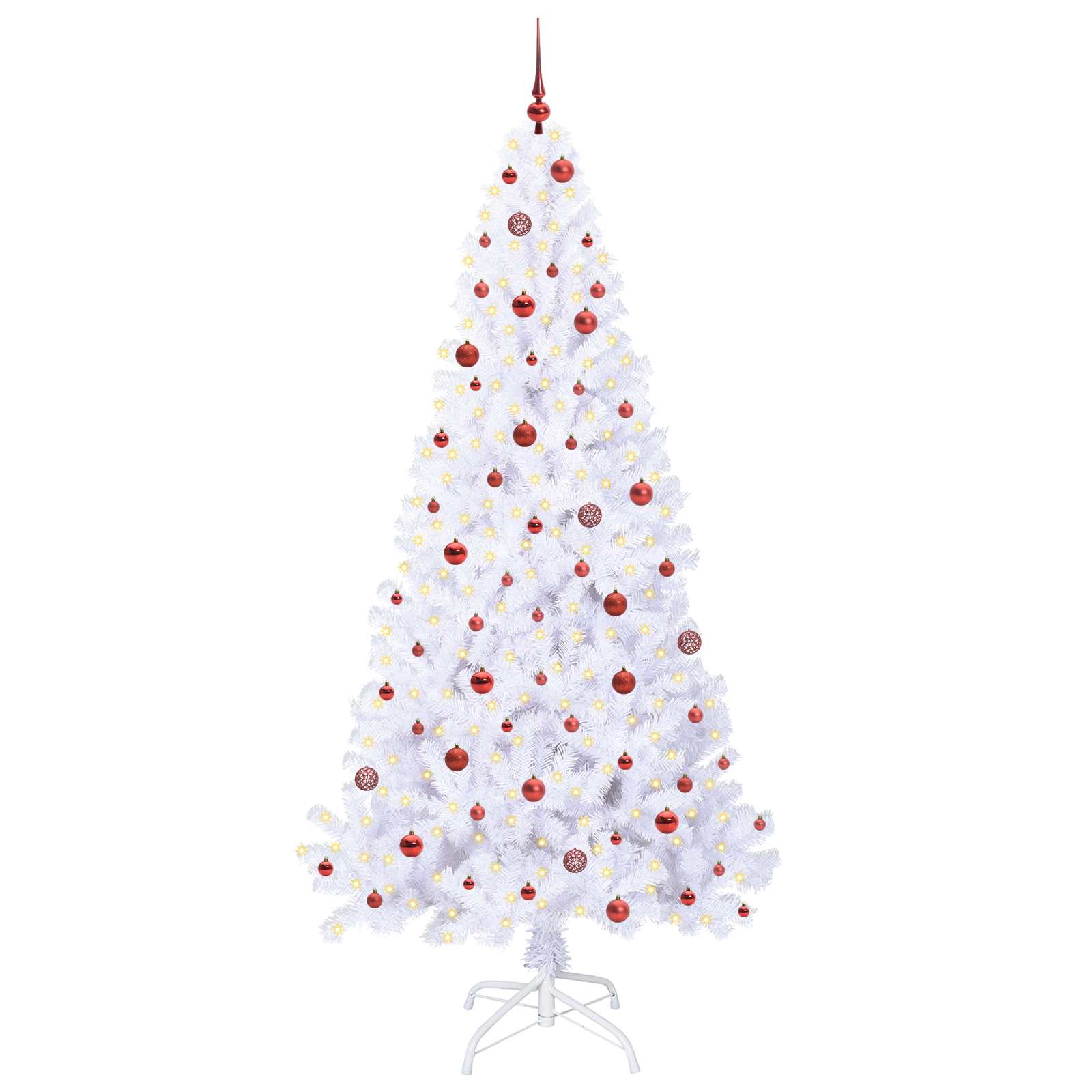 Sapin de Noël artificiel avec 300 LED Blanc 240 cm PVC et Acier – Image 3
