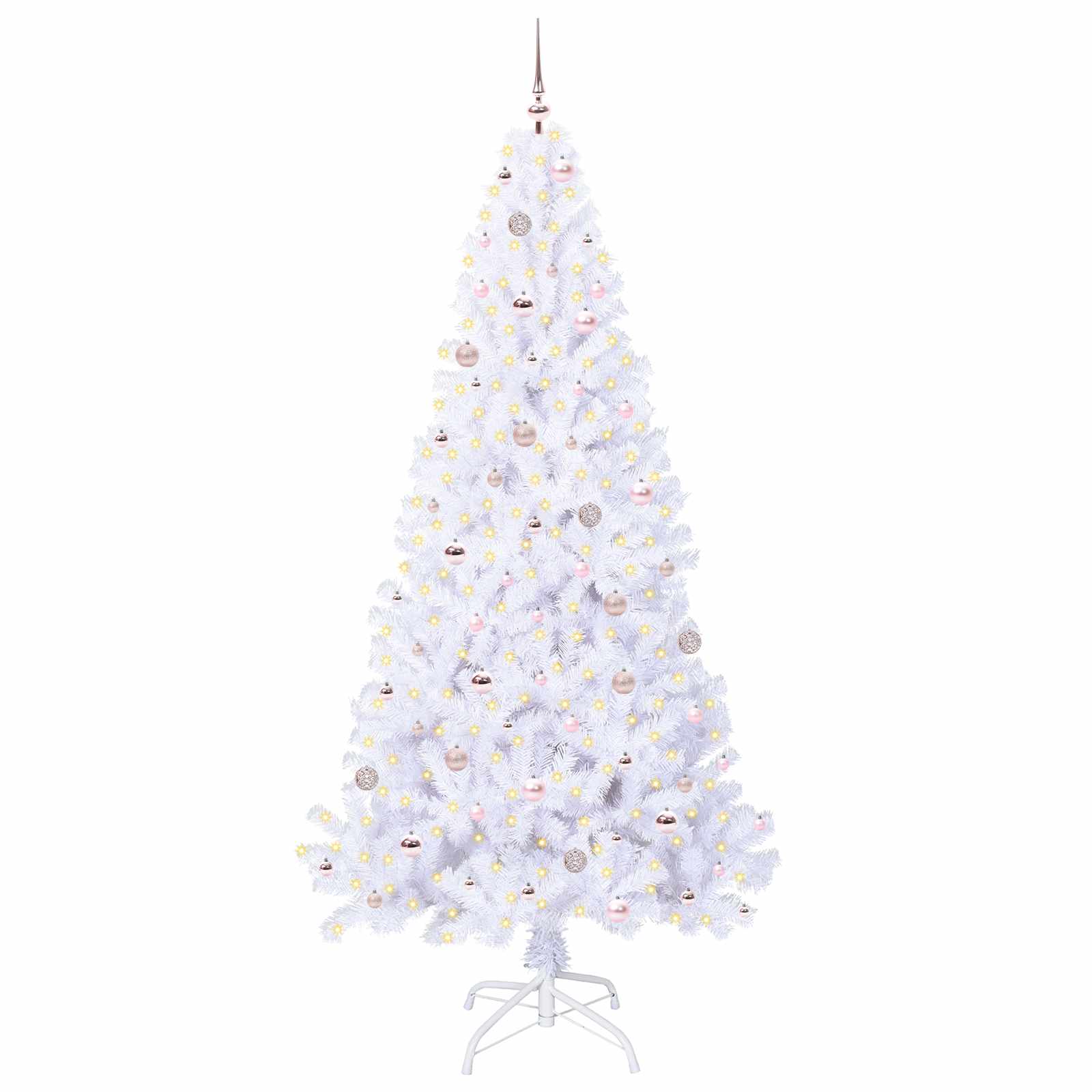 Sapin de Noël artificiel avec 300 LED Blanc 240 cm PVC et Acier – Image 3
