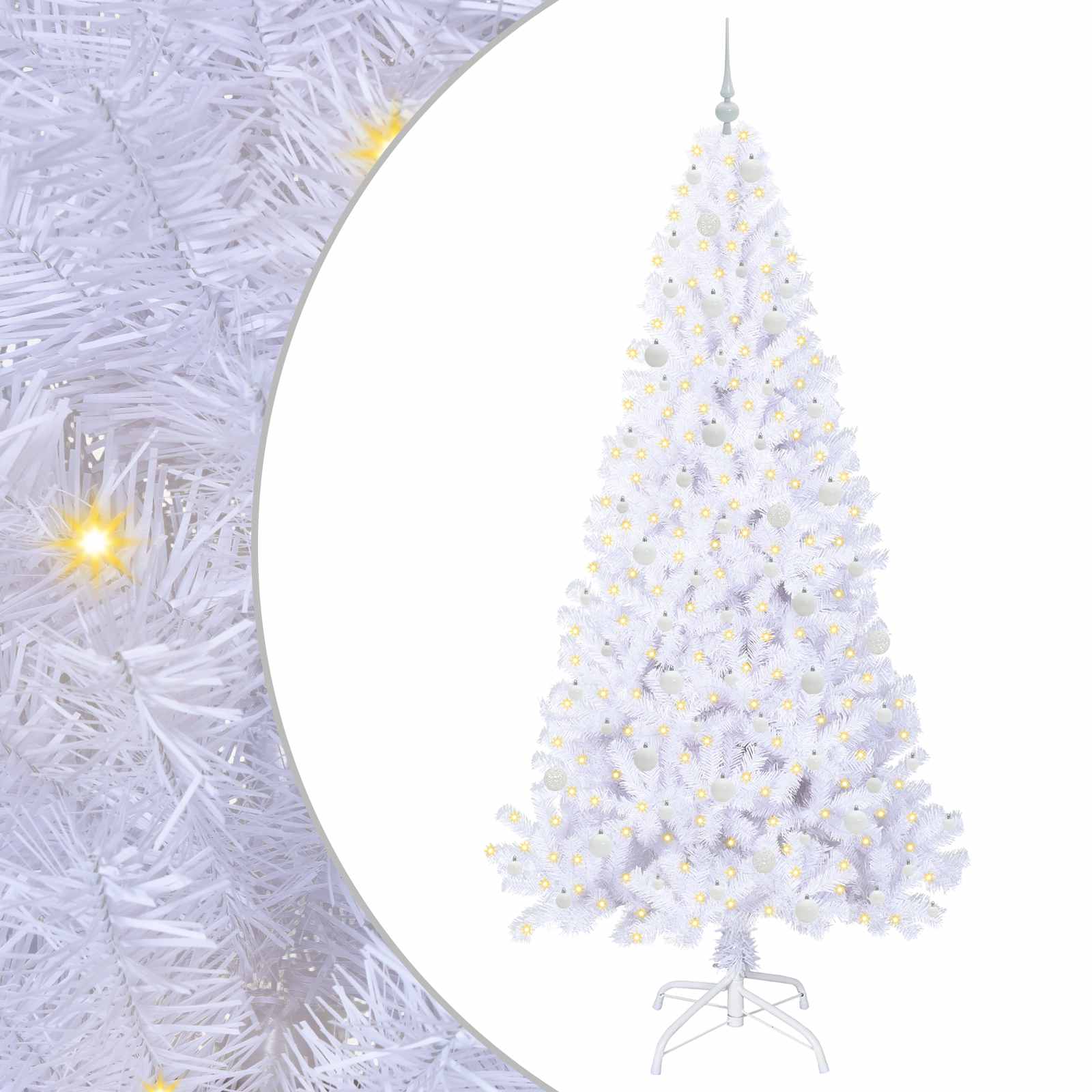 Sapin de Noël artificiel avec 300 LED Blanc 240 cm PVC et Acier – Image 2