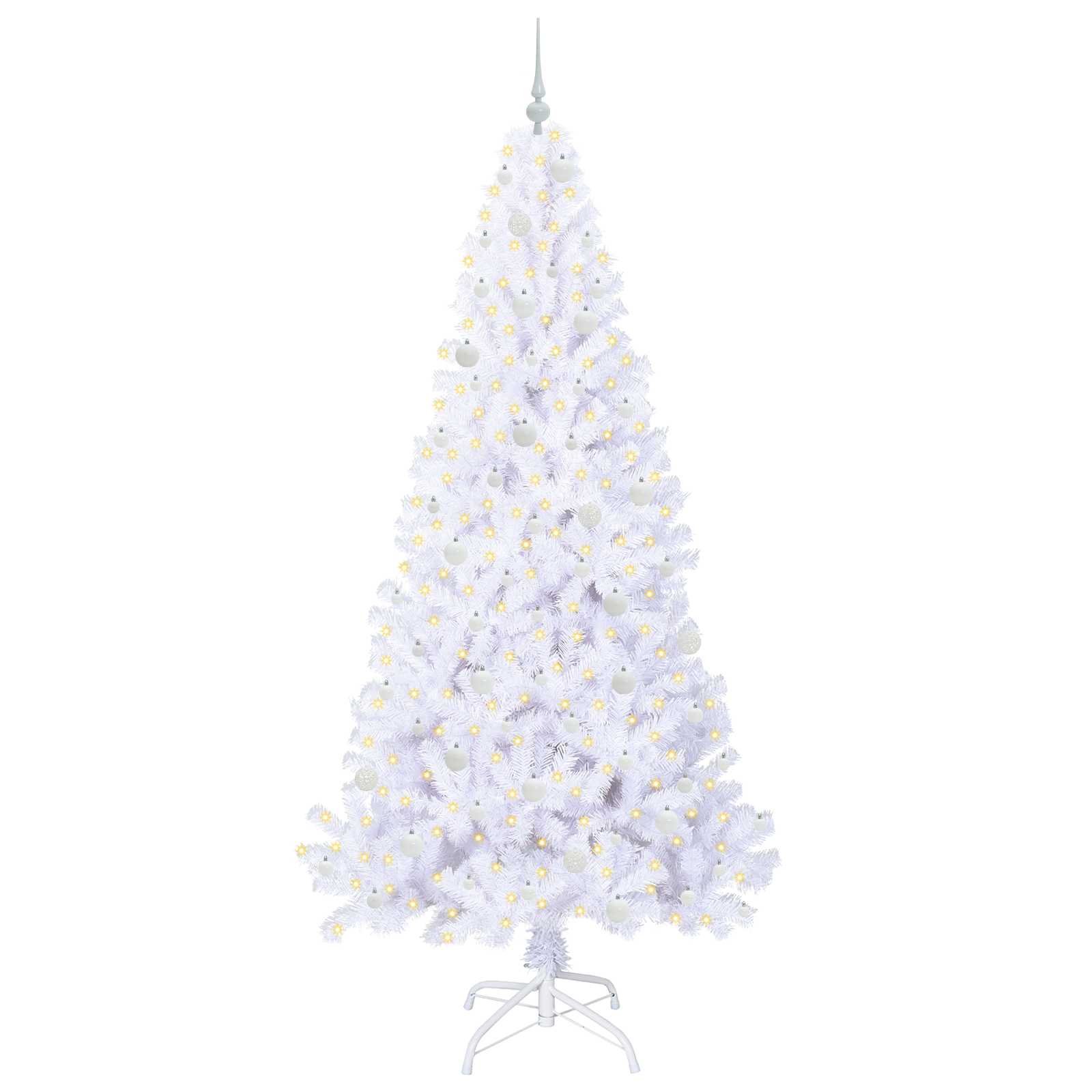 Sapin de Noël artificiel avec 300 LED Blanc 240 cm PVC et Acier – Image 3