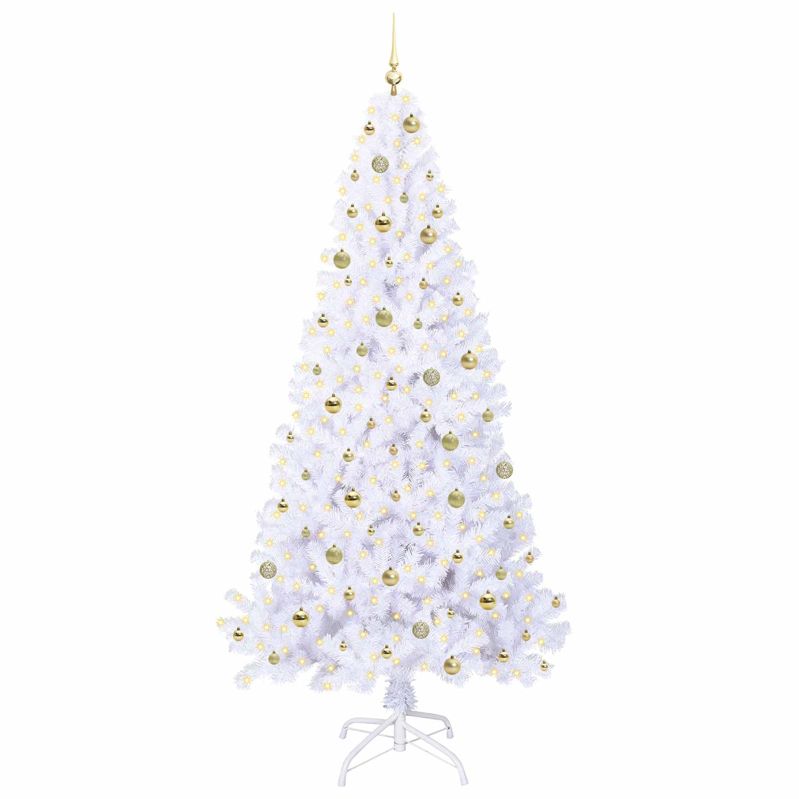 Sapin de Noël artificiel avec 300 LED Blanc 240 cm PVC et Acier – Image 3