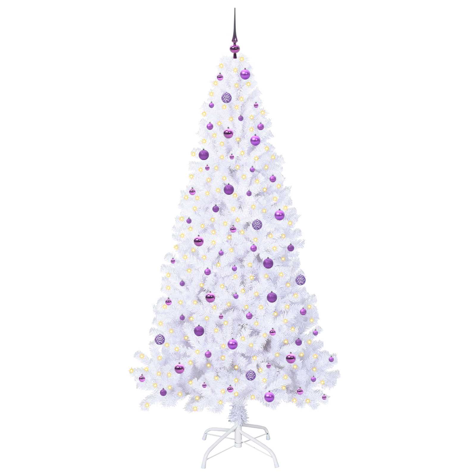 Sapin de Noël artificiel avec 300 LED Blanc 240 cm PVC et Acier – Image 3