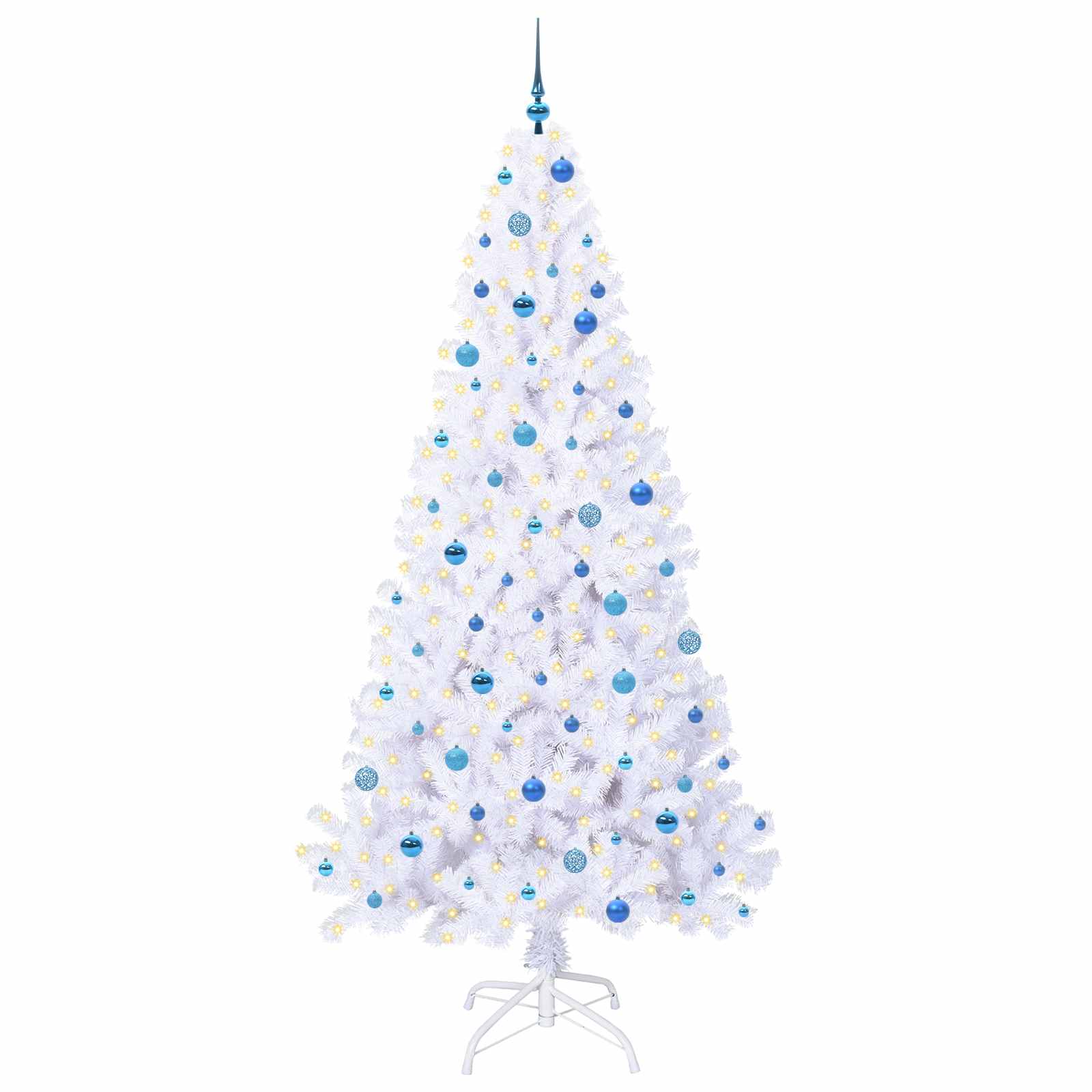 Sapin de Noël artificiel avec 300 LED Blanc 240 cm PVC et Acier – Image 3
