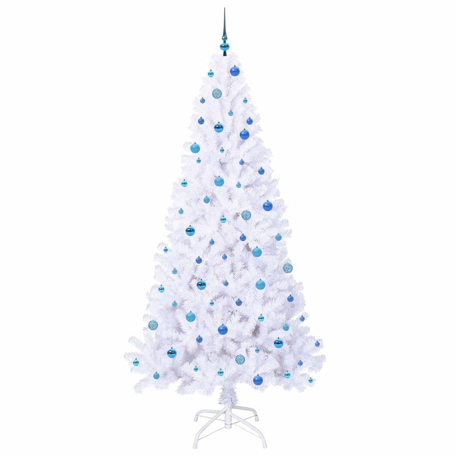 Sapin de Noël artificiel avec 300 LED Blanc 240 cm PVC et Acier – Image 4