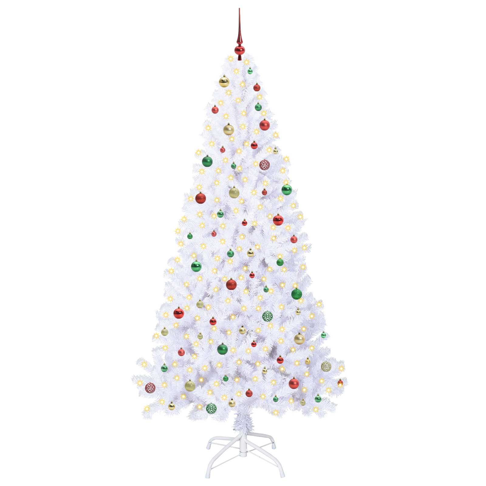 Sapin de Noël artificiel avec 300 LED Blanc 240 cm PVC et Acier – Image 3
