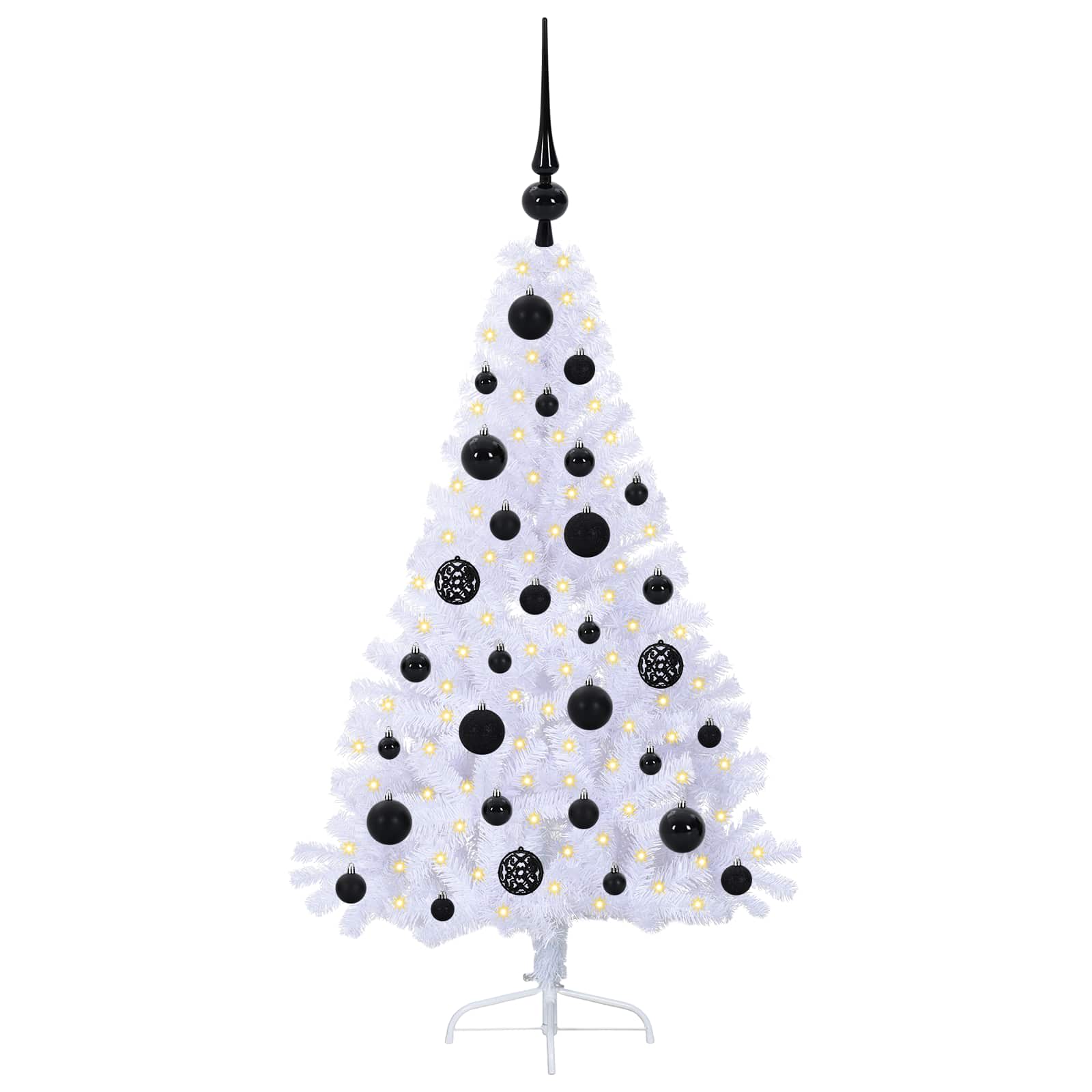 Sapin de Noël artificiel avec 150 LED Blanc 120 cm PVC et Acier – Image 3
