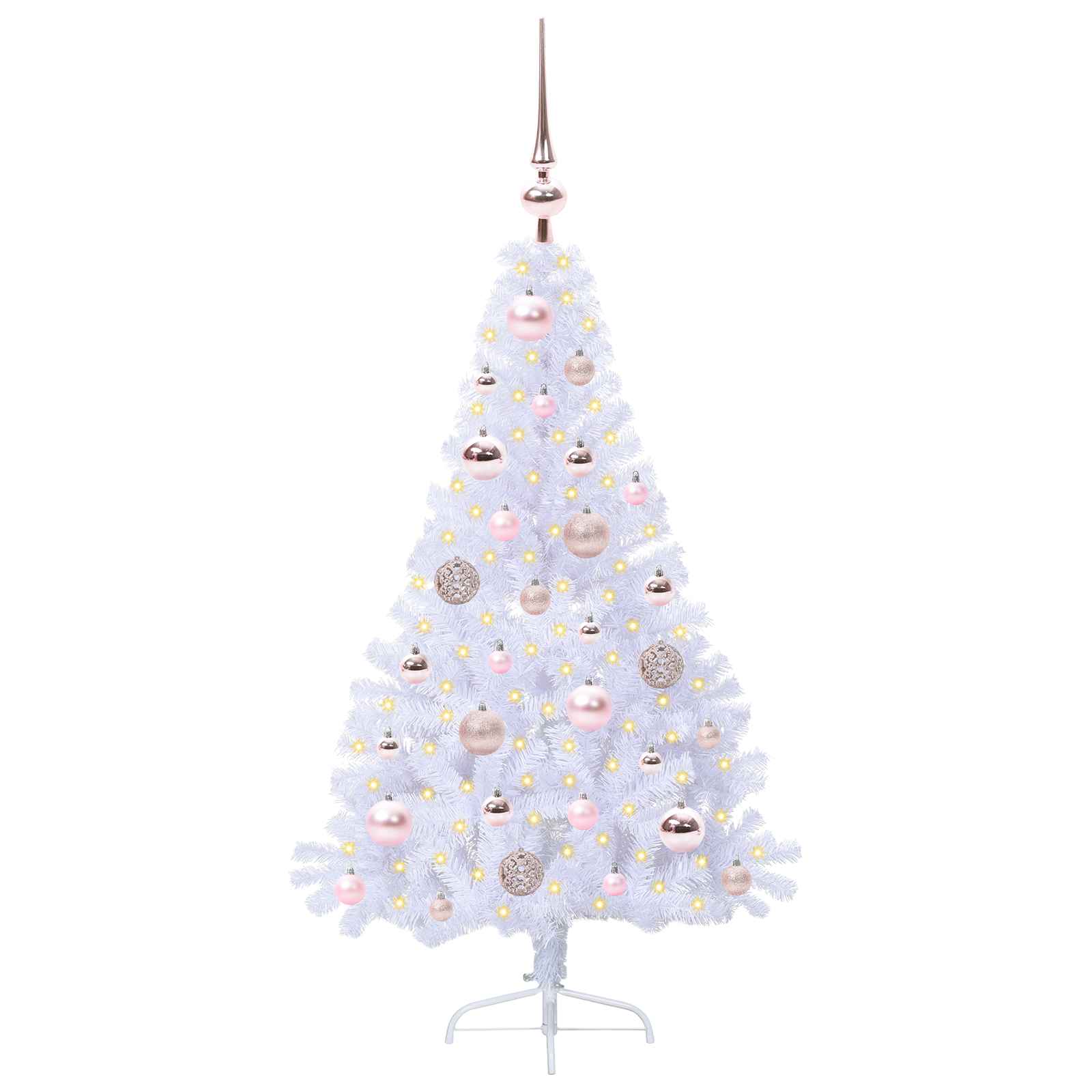 Sapin de Noël artificiel avec 150 LED Blanc 120 cm PVC et Acier – Image 3