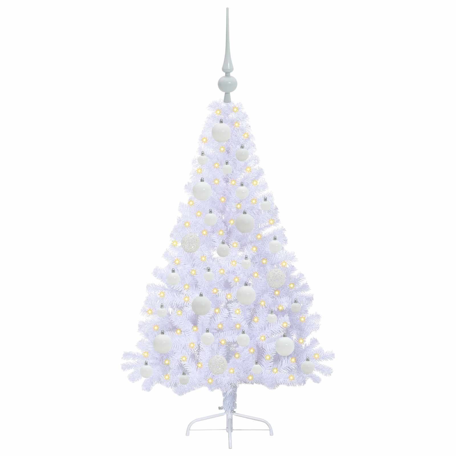 Sapin de Noël artificiel avec 150 LED Blanc 120 cm PVC et Acier – Image 3