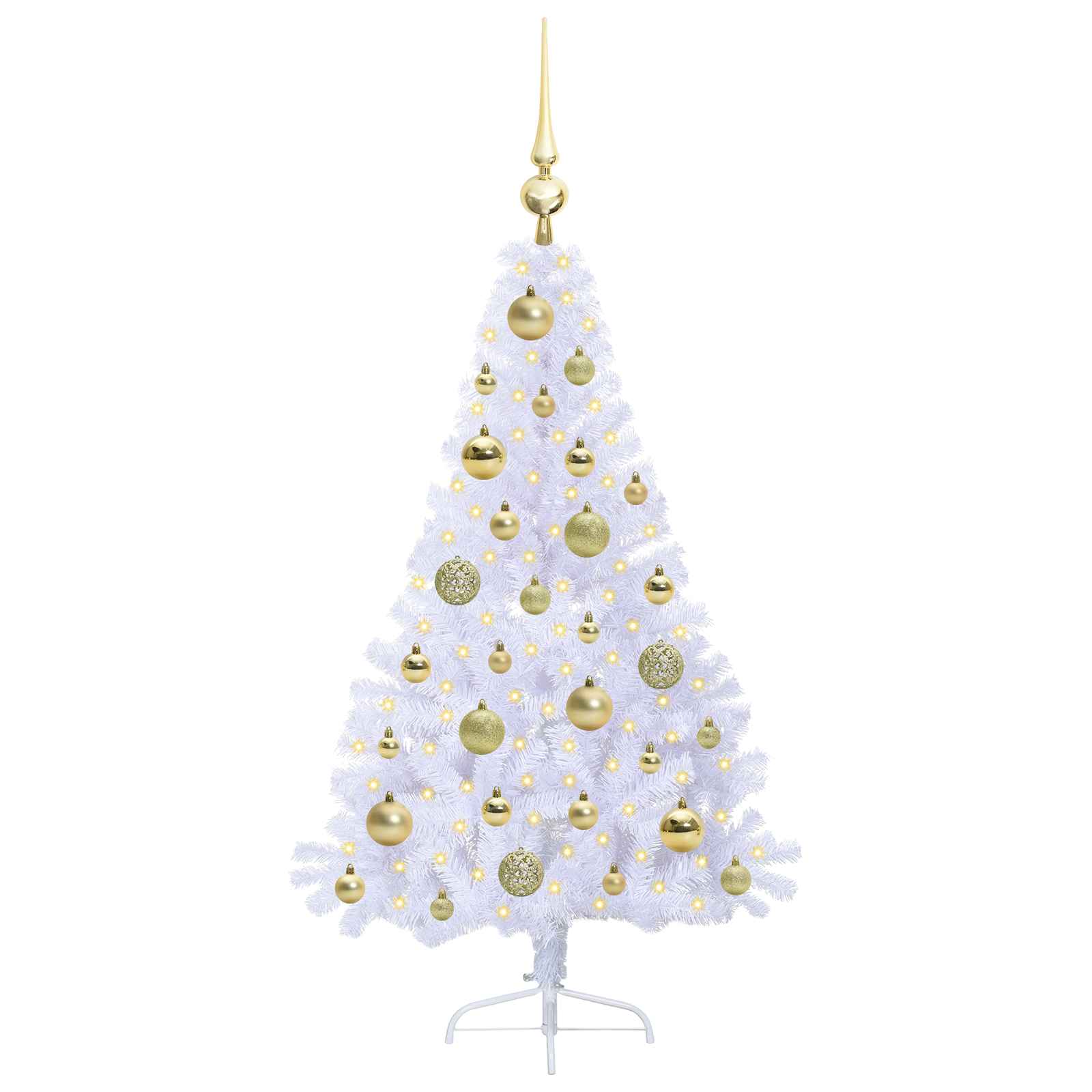 Sapin de Noël artificiel avec 150 LED Blanc 120 cm PVC et Acier – Image 3