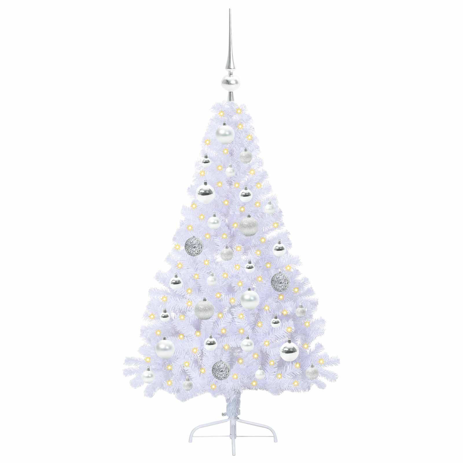 Sapin de Noël artificiel avec 150 LED Blanc 120 cm PVC et Acier – Image 3