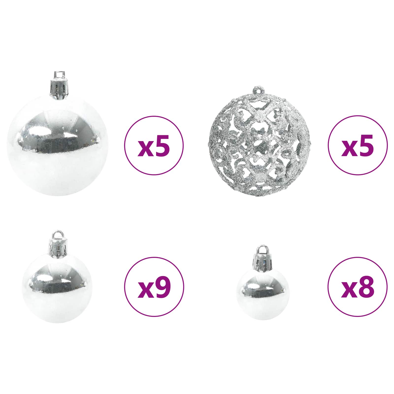 Sapin de Noël artificiel avec 150 LED Blanc 120 cm PVC et Acier – Image 8