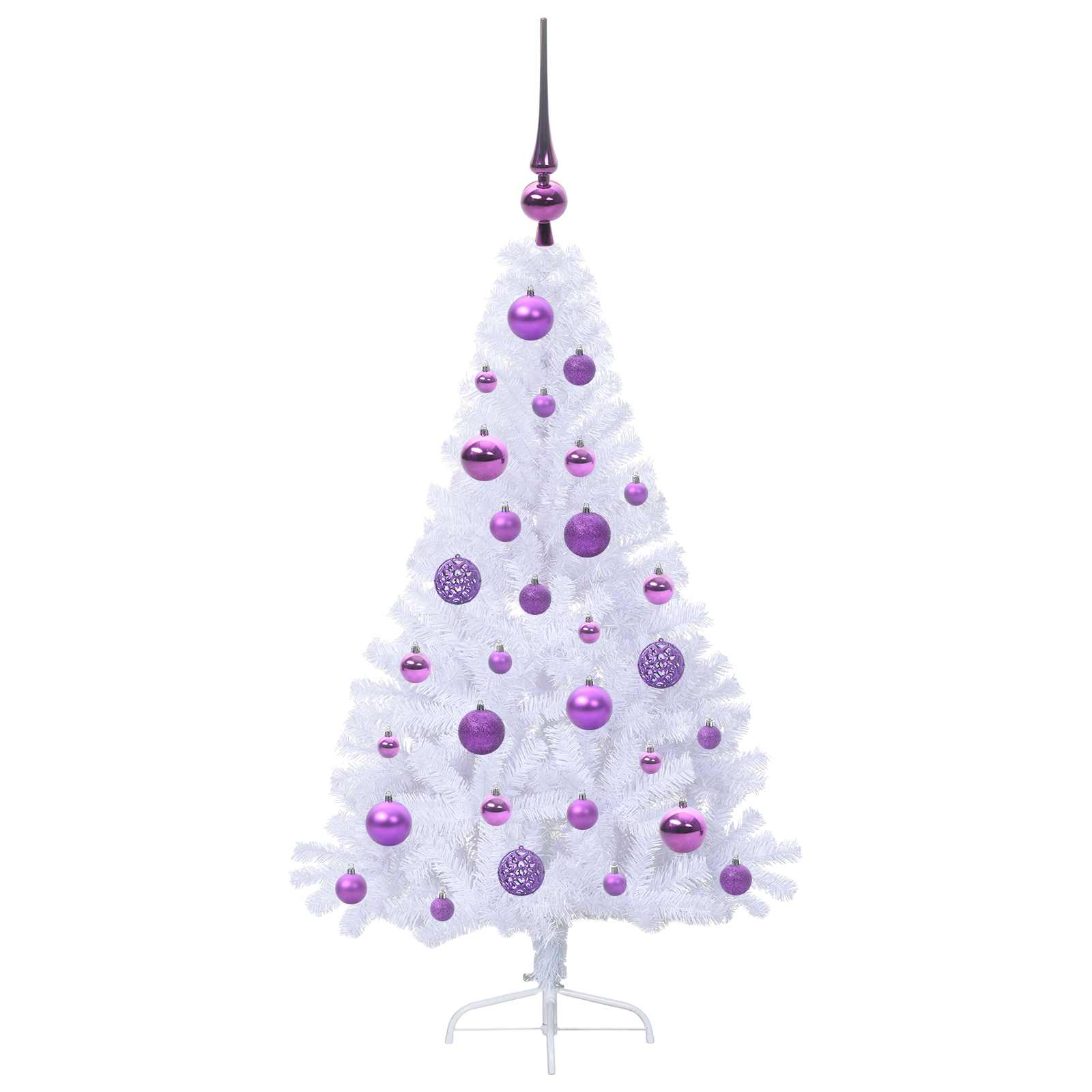 Sapin de Noël artificiel avec 150 LED Blanc 120 cm PVC et Acier – Image 4