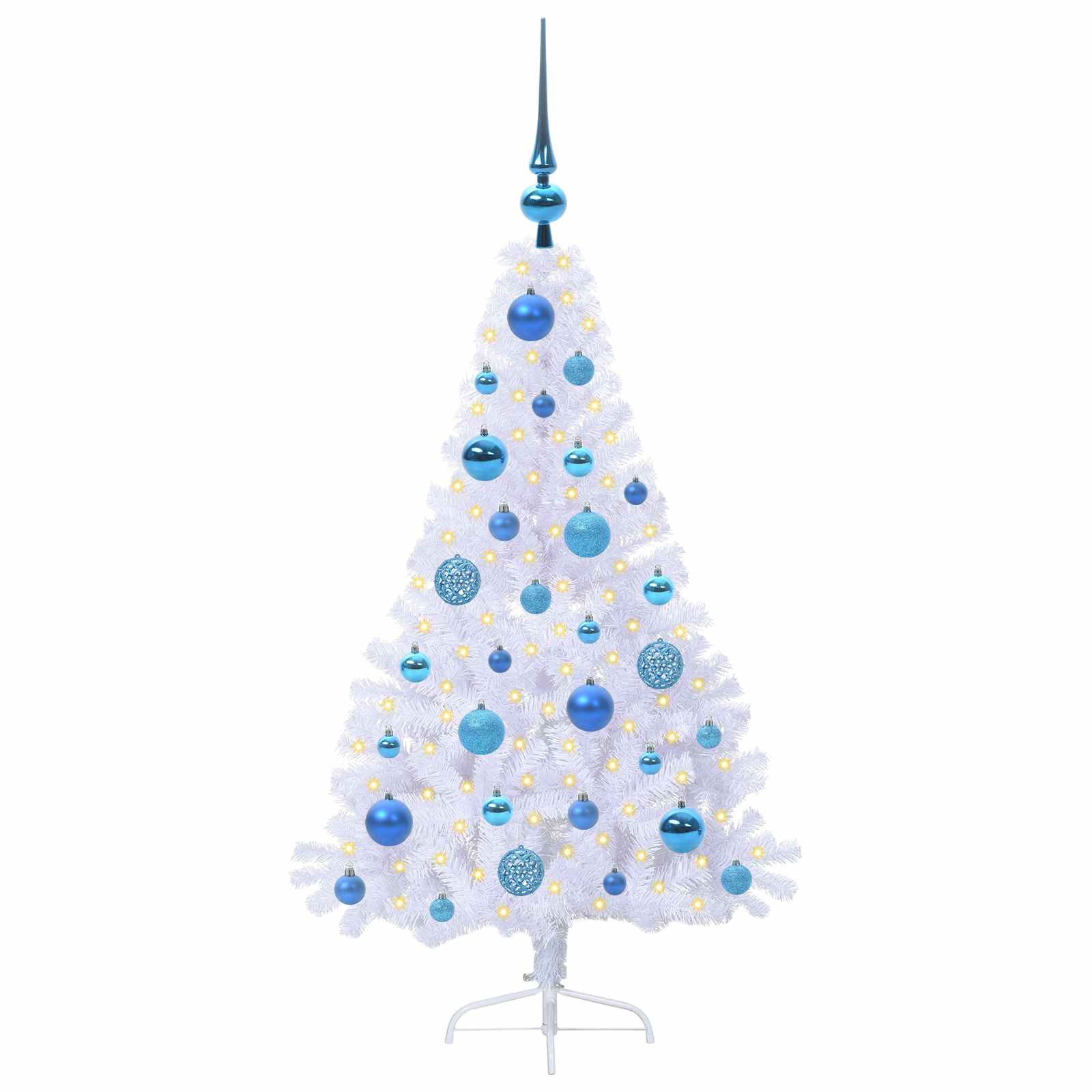 Sapin de Noël artificiel avec 150 LED Blanc 120 cm PVC et Acier – Image 3